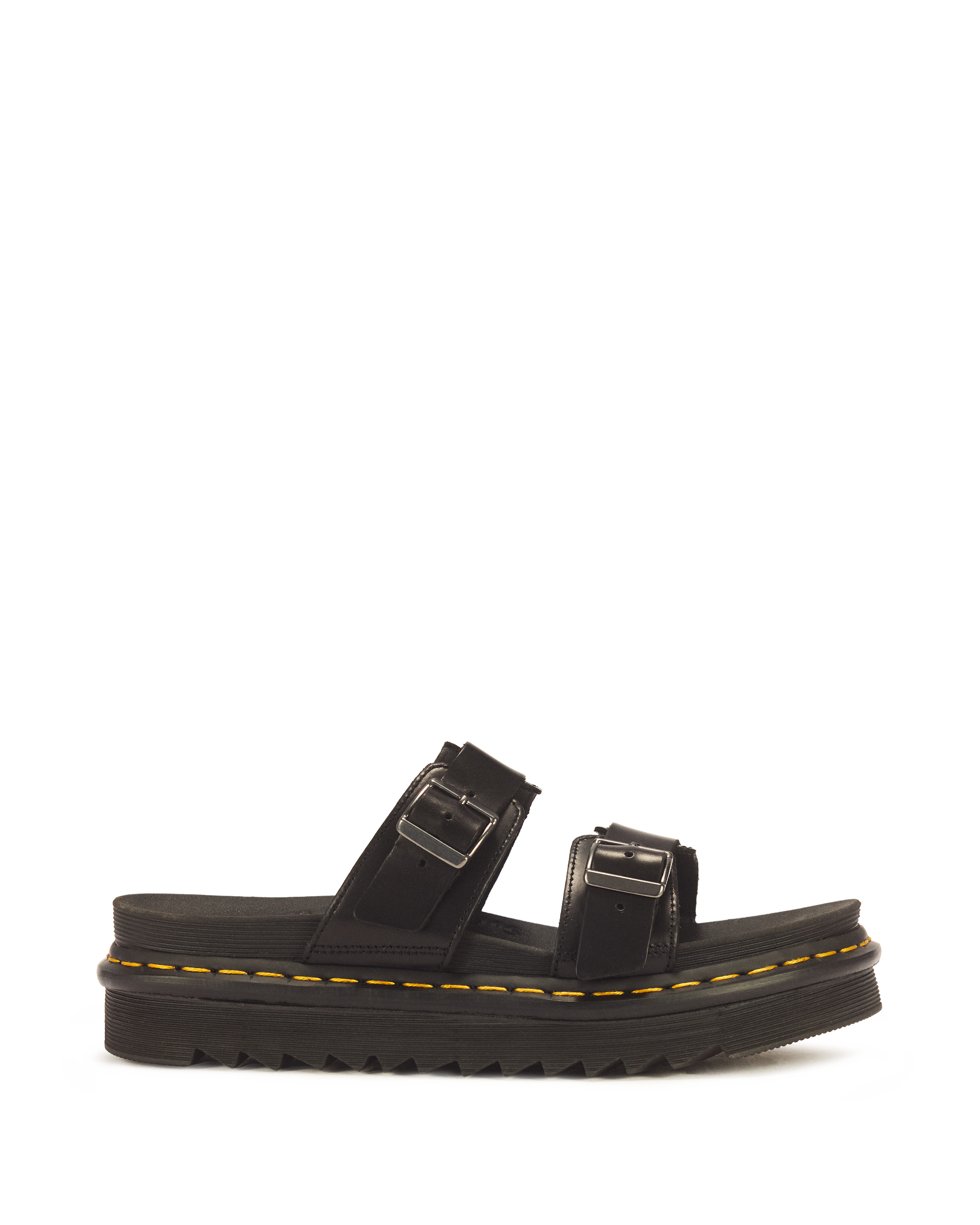Myles Brando Leather Buckle Slide Sandals