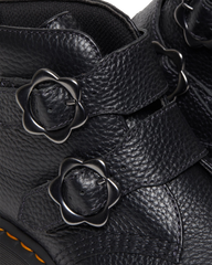 Devon Flower Buckle Leather Platform Boots
