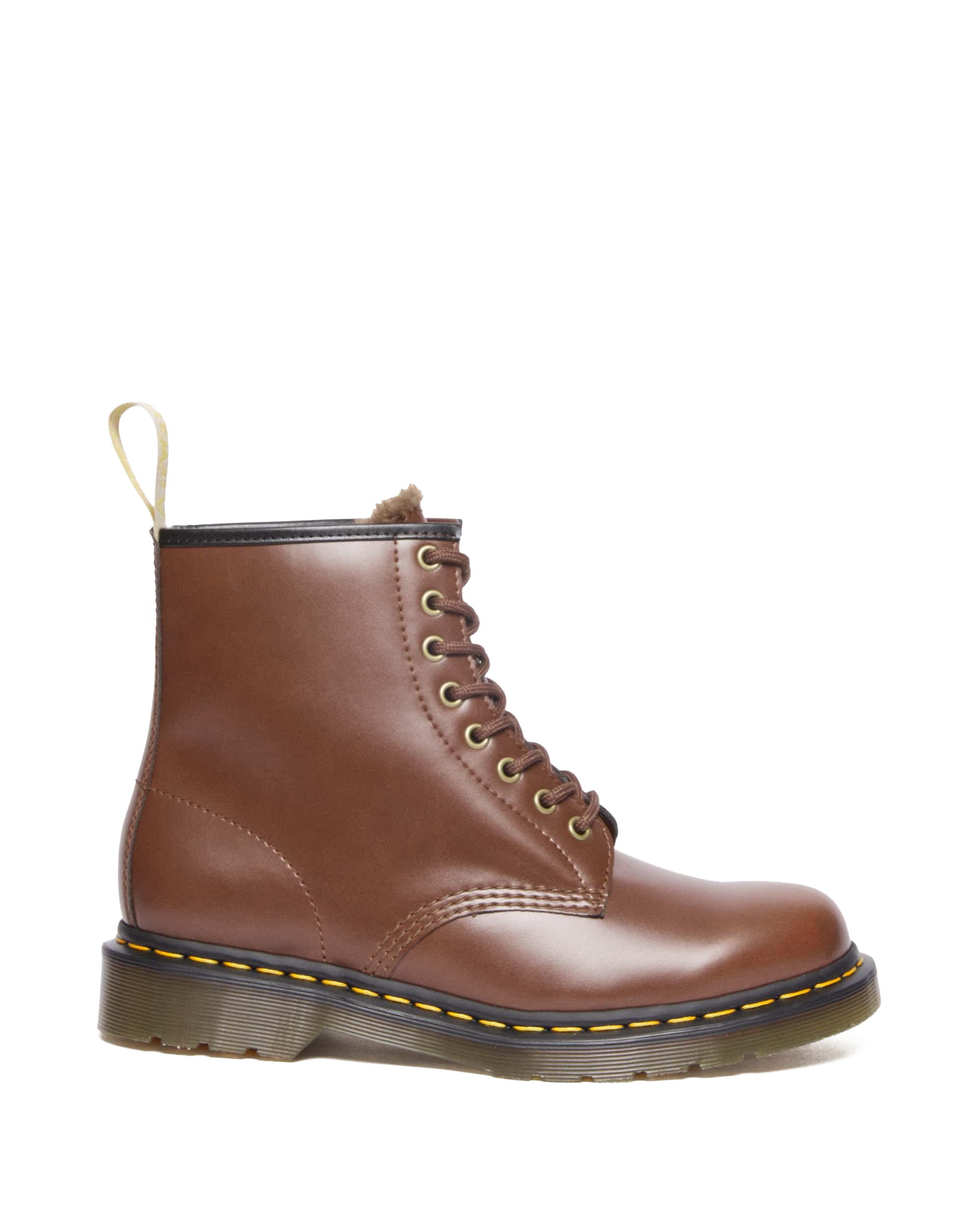 Vegan 1460 Faux Fur Lined Lace Up Boots