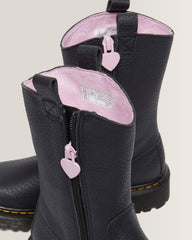 Junior Heart Nappa Patent Leather Pull-on Boots