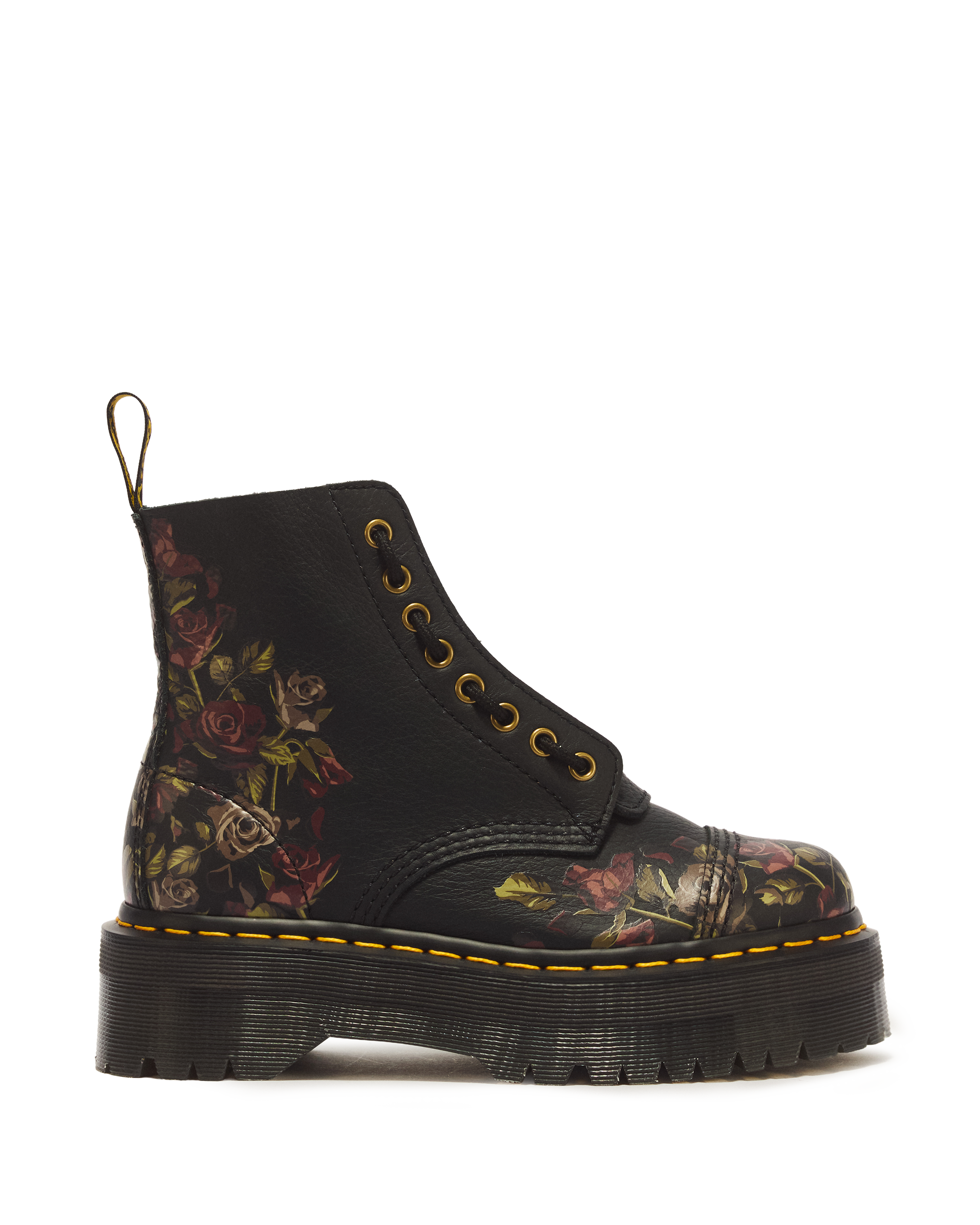 Sinclair Decayed Roses Leather Platform Boots