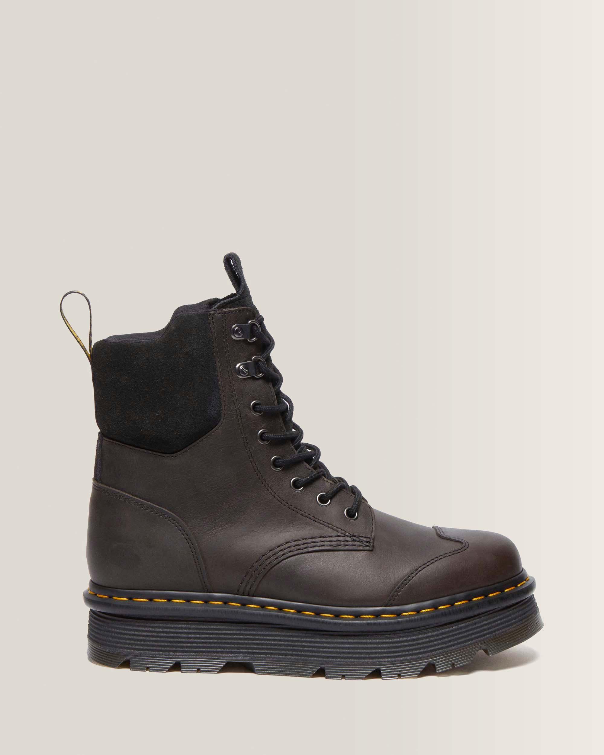 Zebzag 8 Ties Burnish Waxy Lace Up Boots