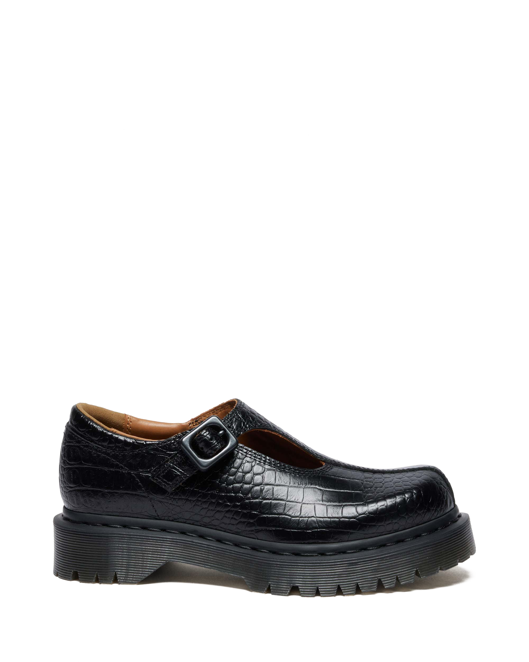 Rejena Mary Jane Croc Emboss Leather Shoes