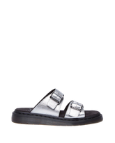 Josef metallic leather slide sandals
