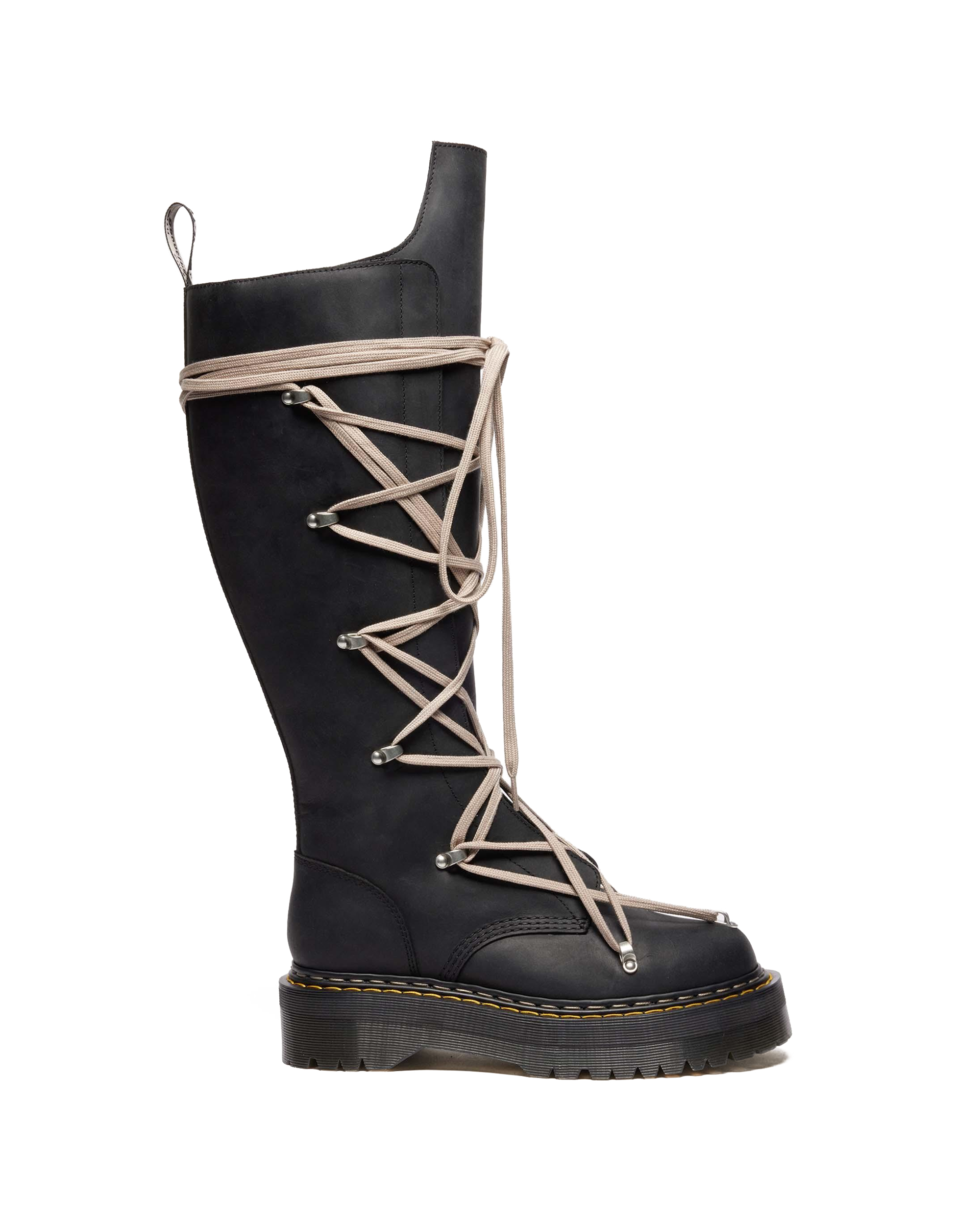 1B60 Rick Owens Pentalace Leather Platform Boots