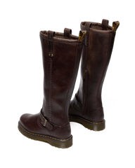 Anistone Knee High Crazy Horse Leather Biker Boots