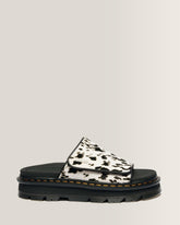 Zebzag Dalmatian Hair On Leather Platform Slides