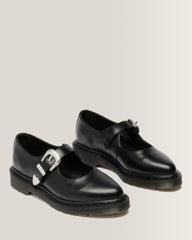 Elphie Mary Jane Buckle Atlas Leather Shoes