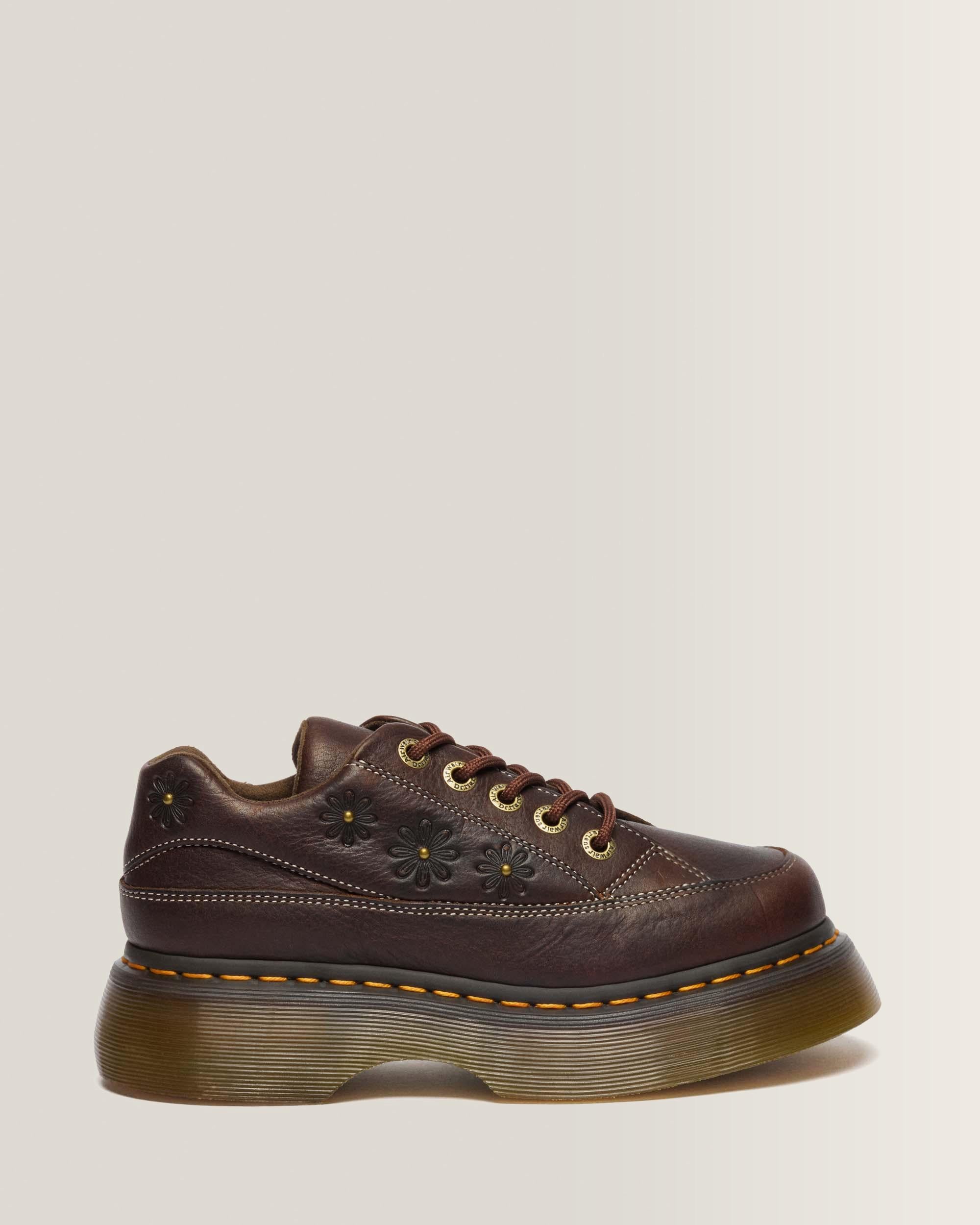 Buzz 5-Eye Flower Grizzly Leather Shoes