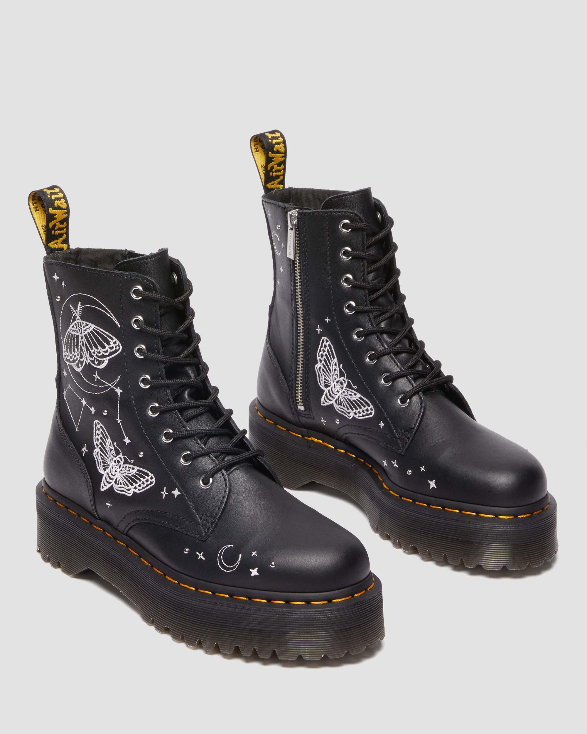 JADON CELESTIAL MOTH EMBROIDERED PLATFORM BOOT
