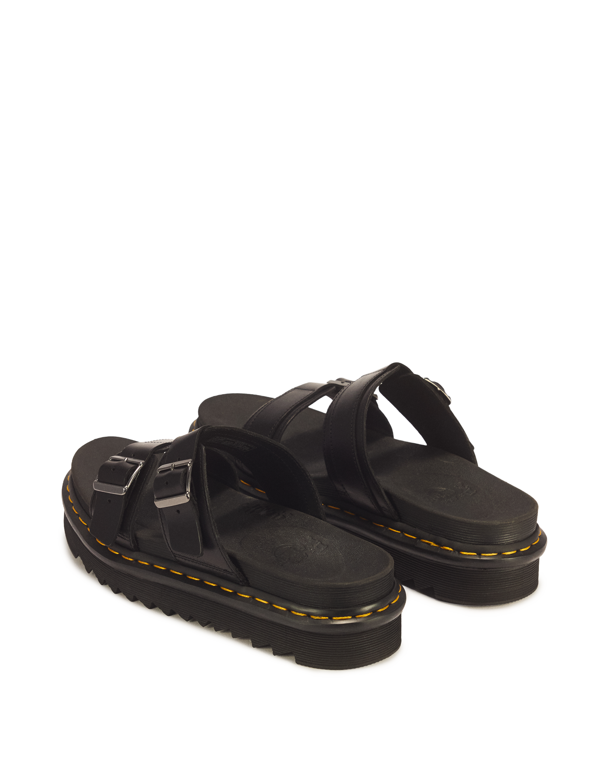 Myles Brando Leather Buckle Slide Sandals