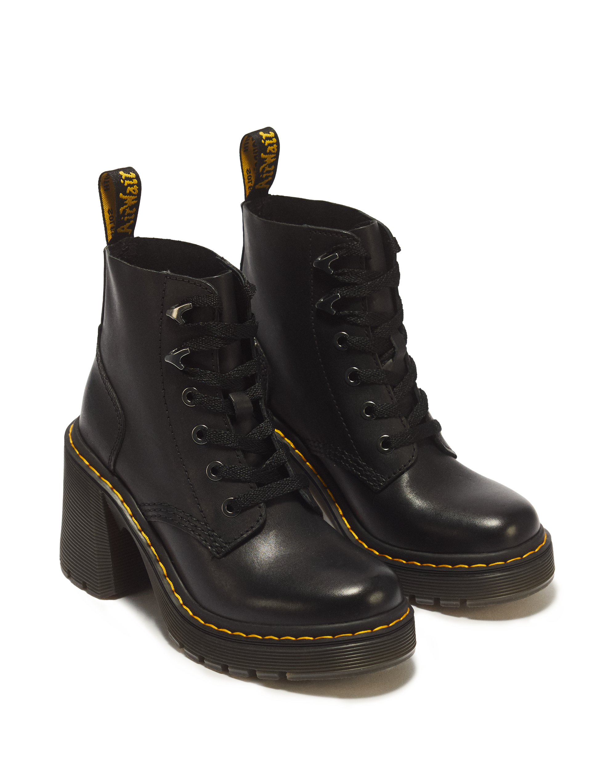 Jesy Sendal Leather Lace Up Flared Heel Boots