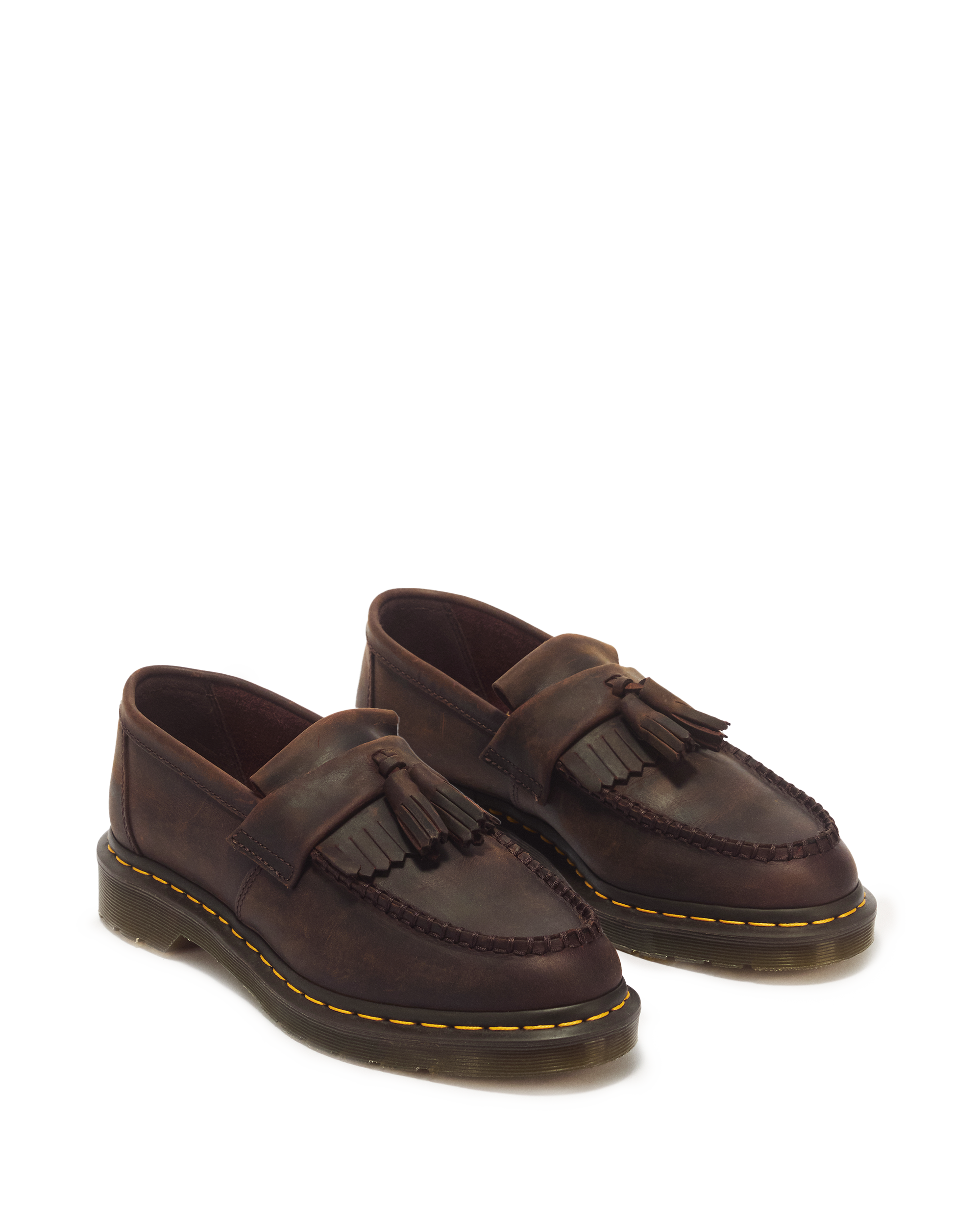 Adrian Crazy Horse Leather Tassel Loafers