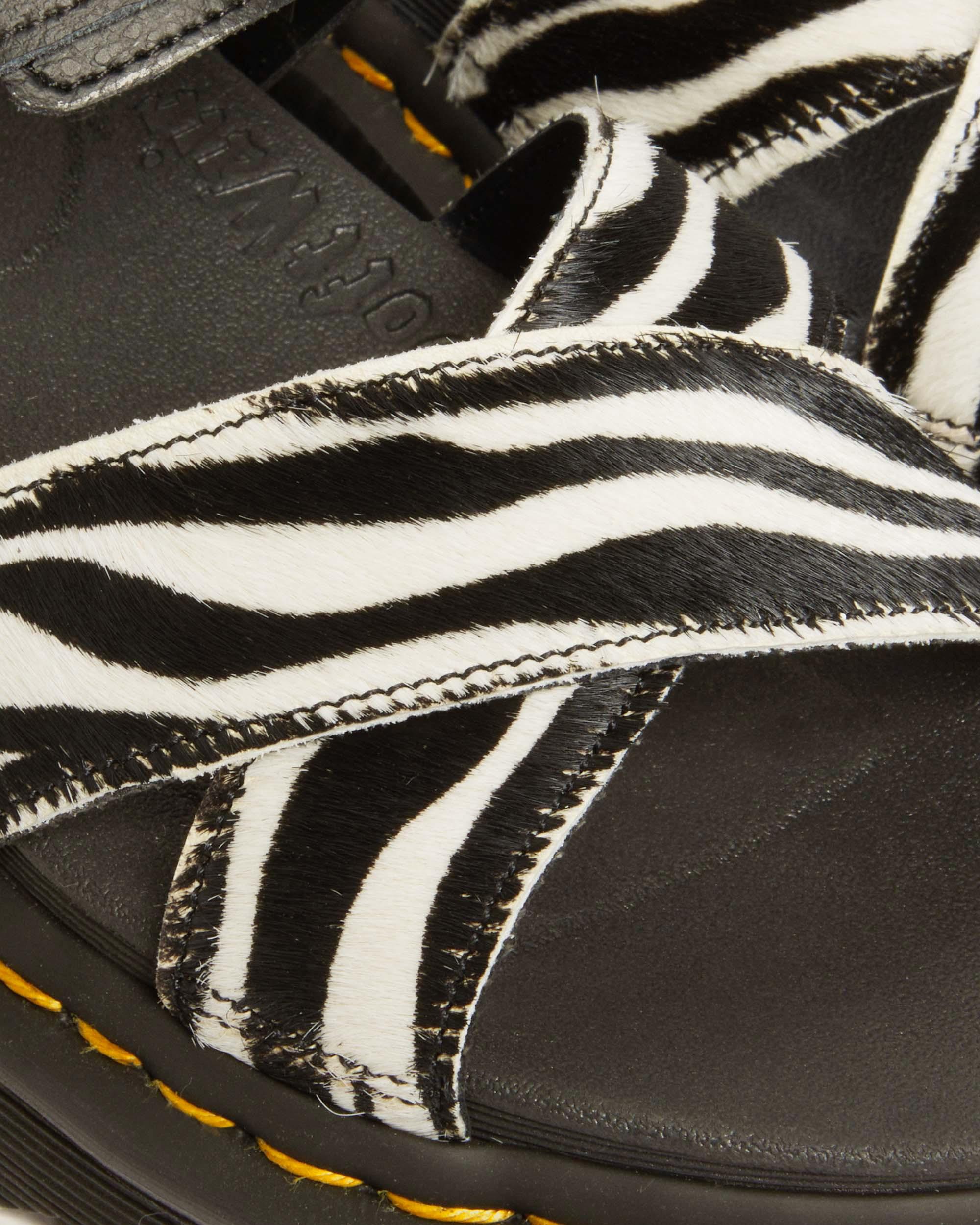 Voss II Hair-On Zebra Print Sandals