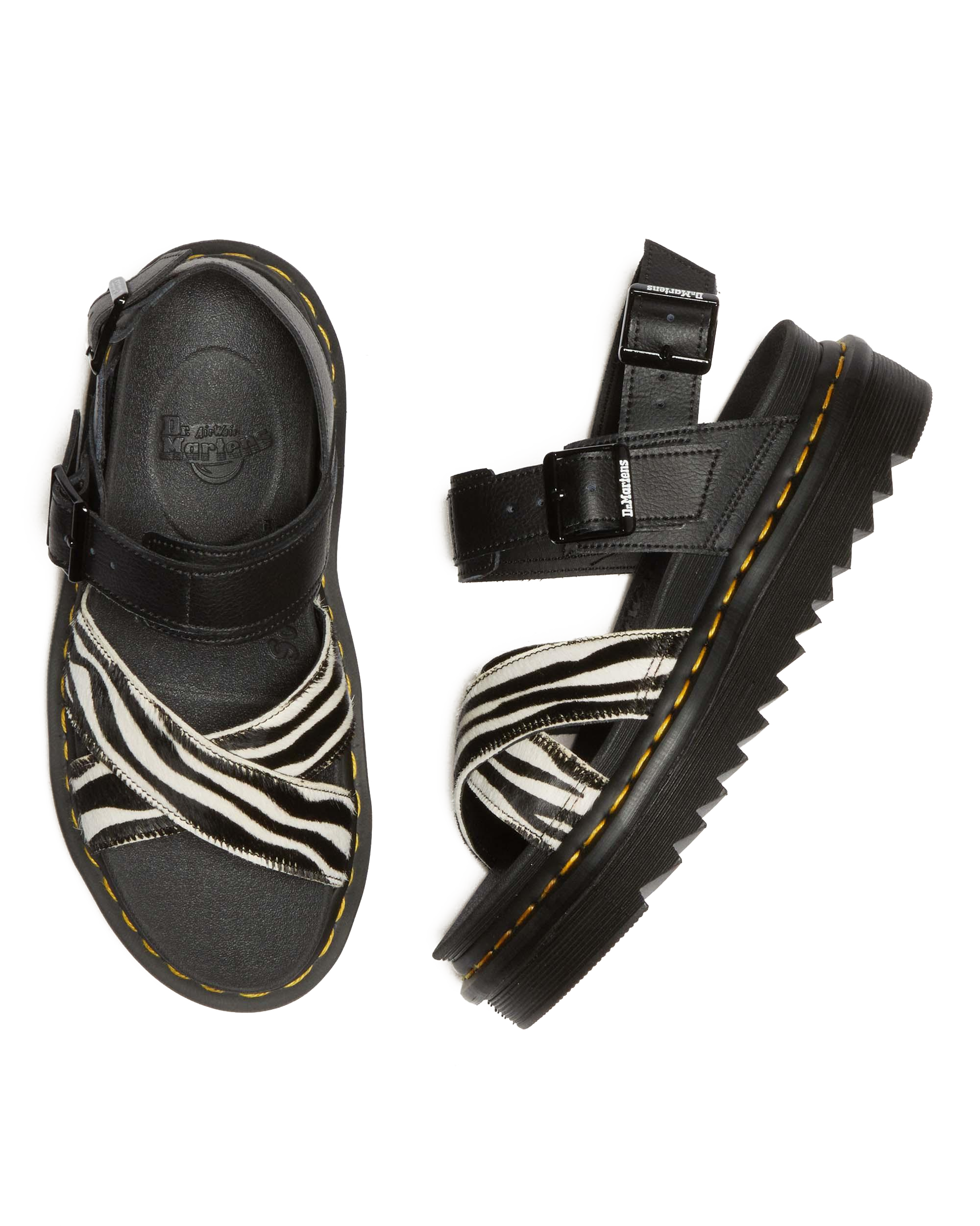 Voss II Hair-On Zebra Print Sandals