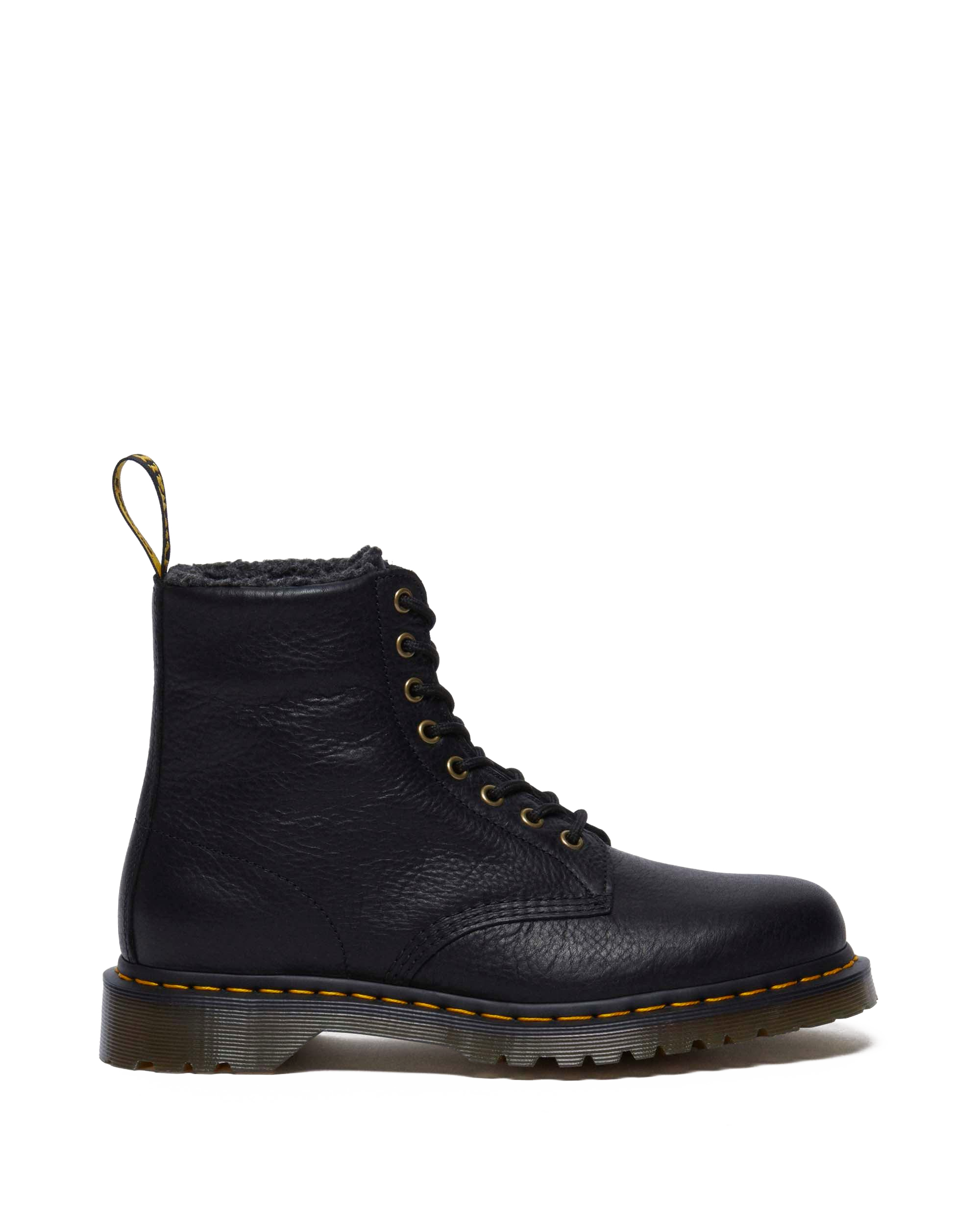 1460 Faux Fur Lined Grizzly Leather Lace Up Boots