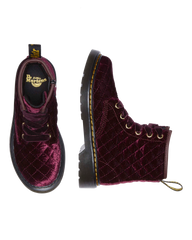 Junior Vegan 1460 Quilted Velvet Lace Up Boots