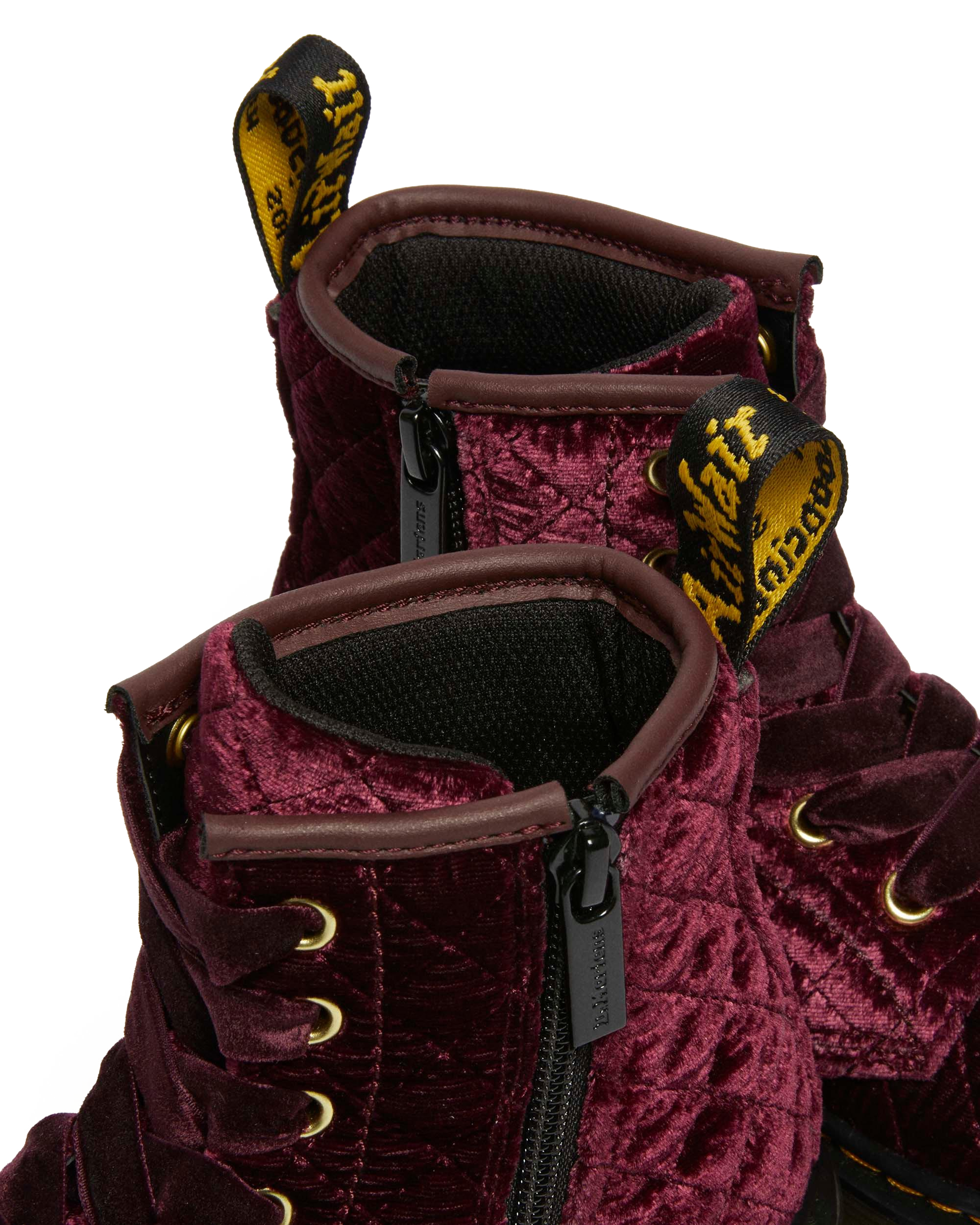 Junior Vegan 1460 Quilted Velvet Lace Up Boots