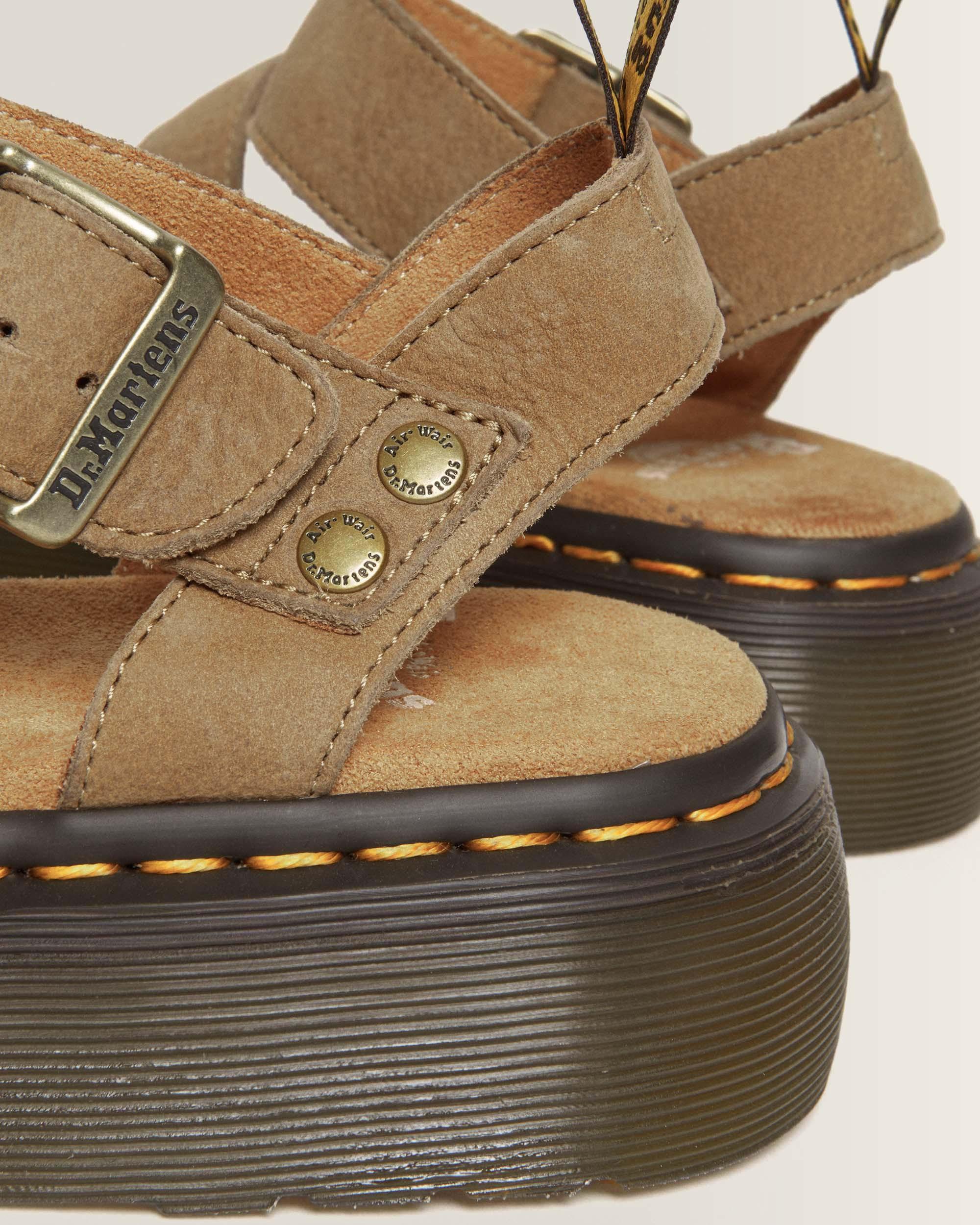Gryphon Tumbled Nubuck Leather Platform Sandals
