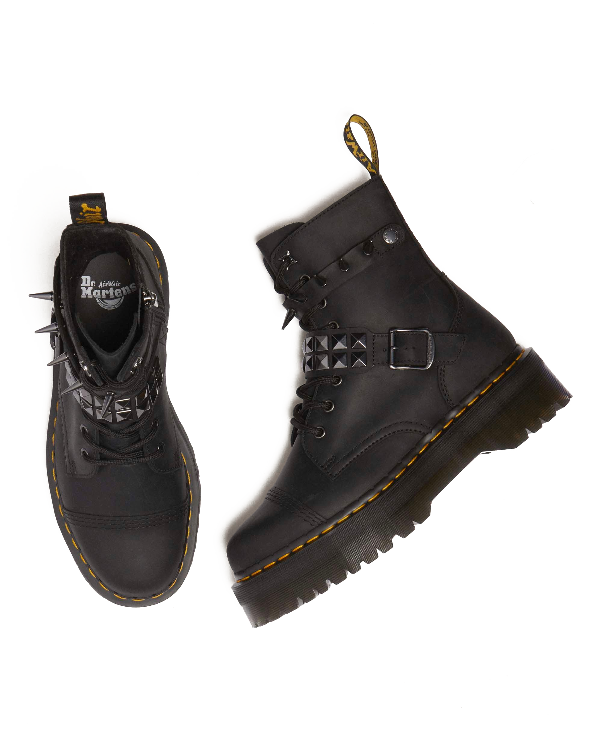Jadon Spike leather platform boots