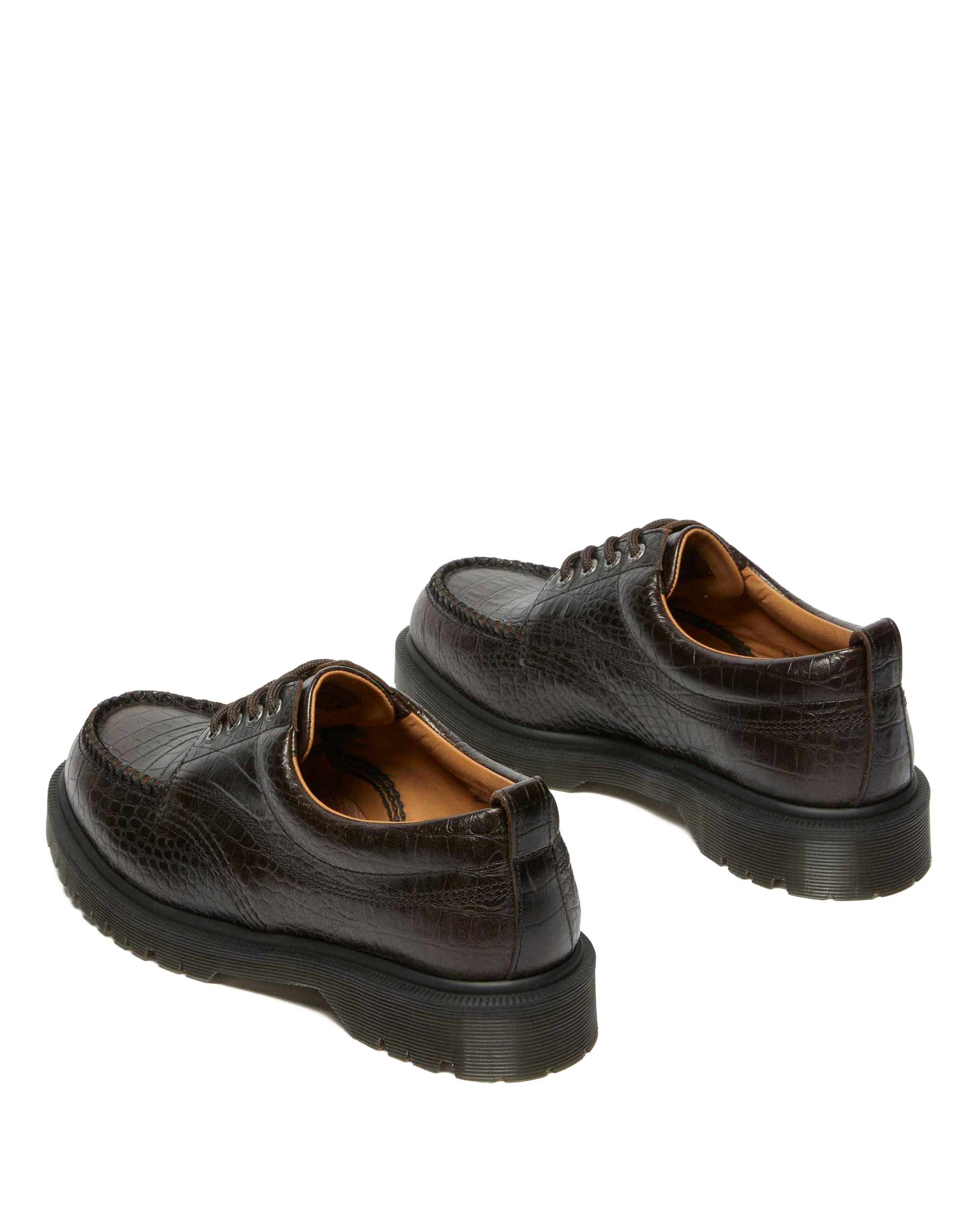 Lowell Crocodile Analine Leather Moc Toe Shoes