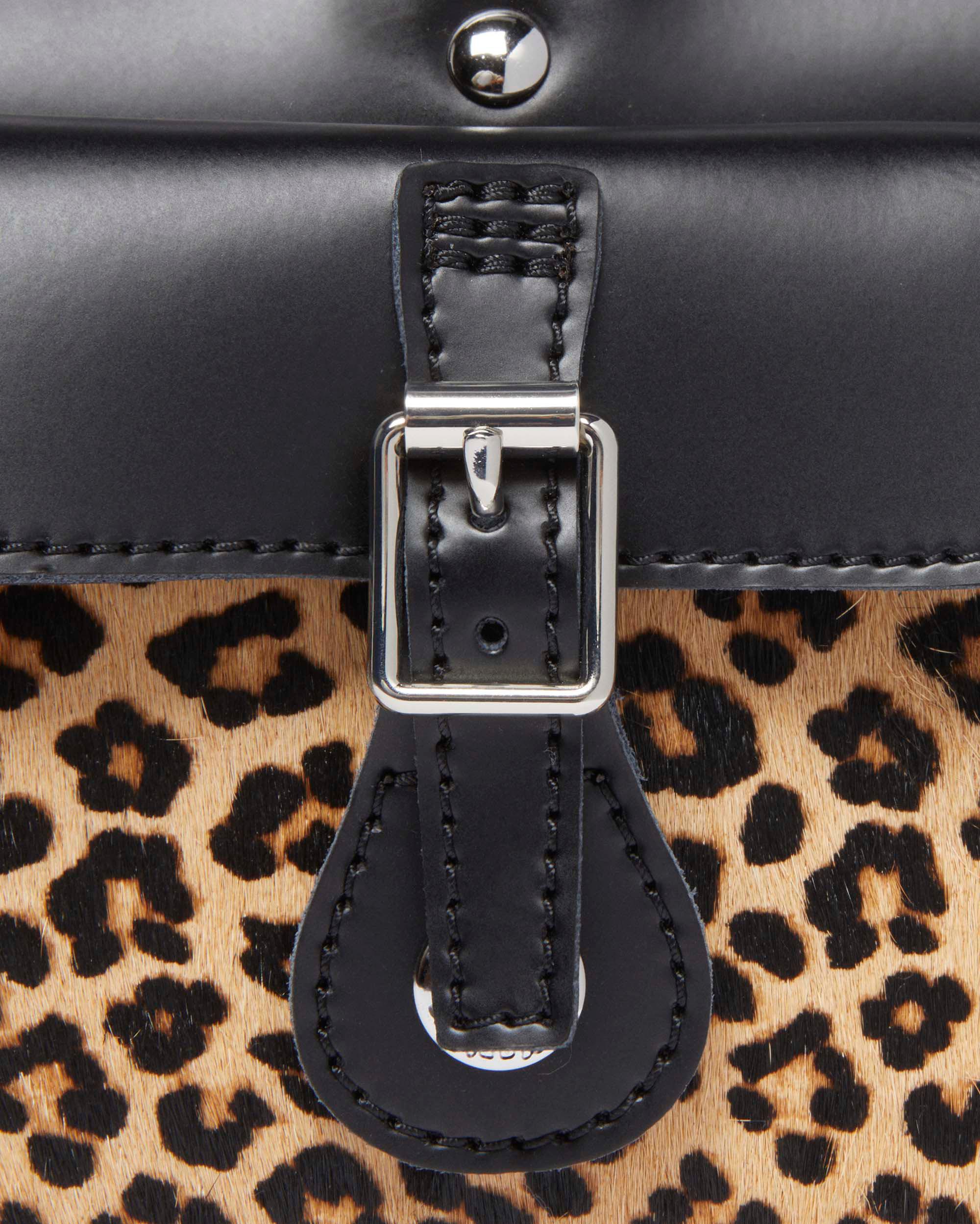 Leopard Print Hair-On Top Handle Bag