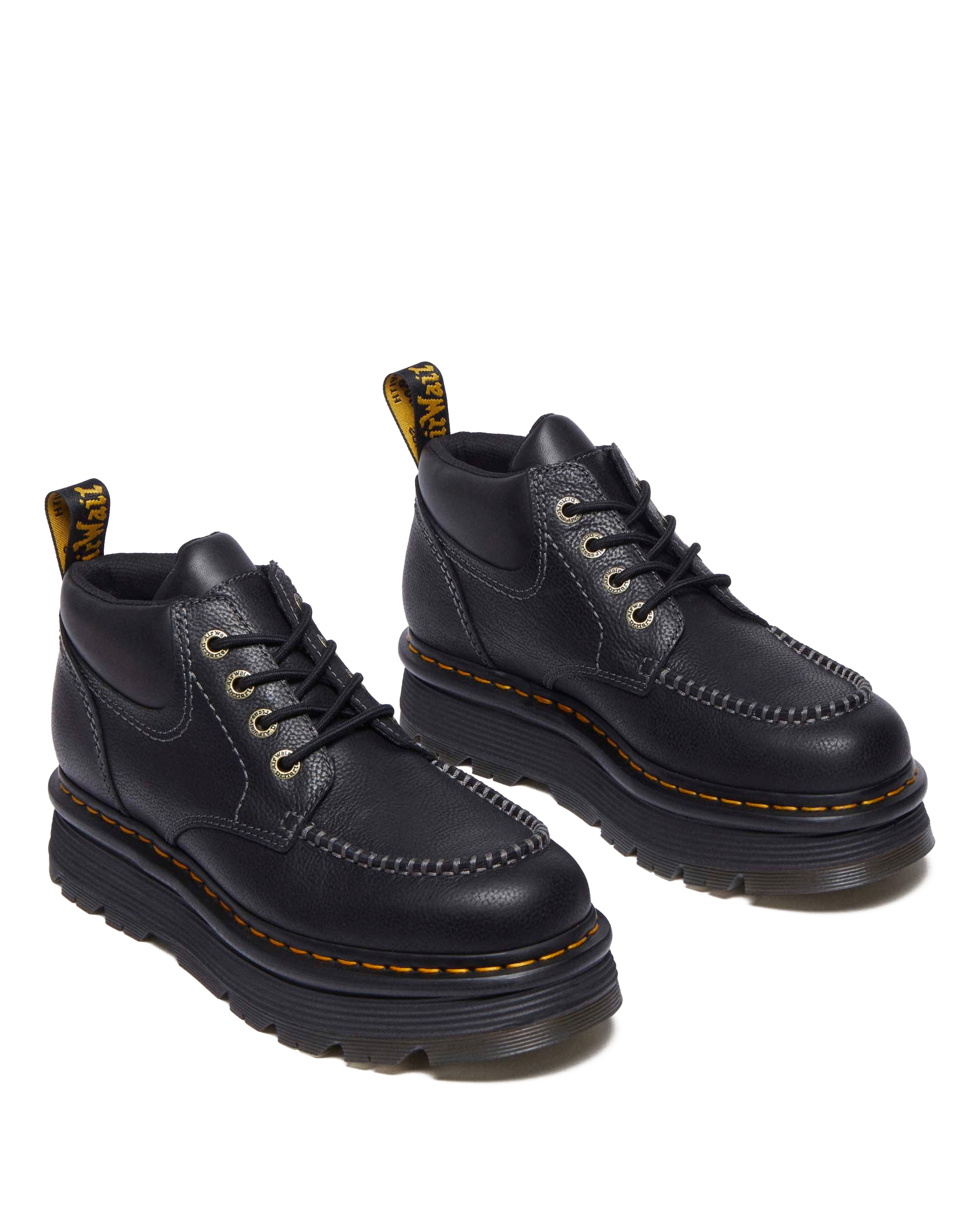 Zebzag Leather Casual 4-Eye Lace-Up Boots
