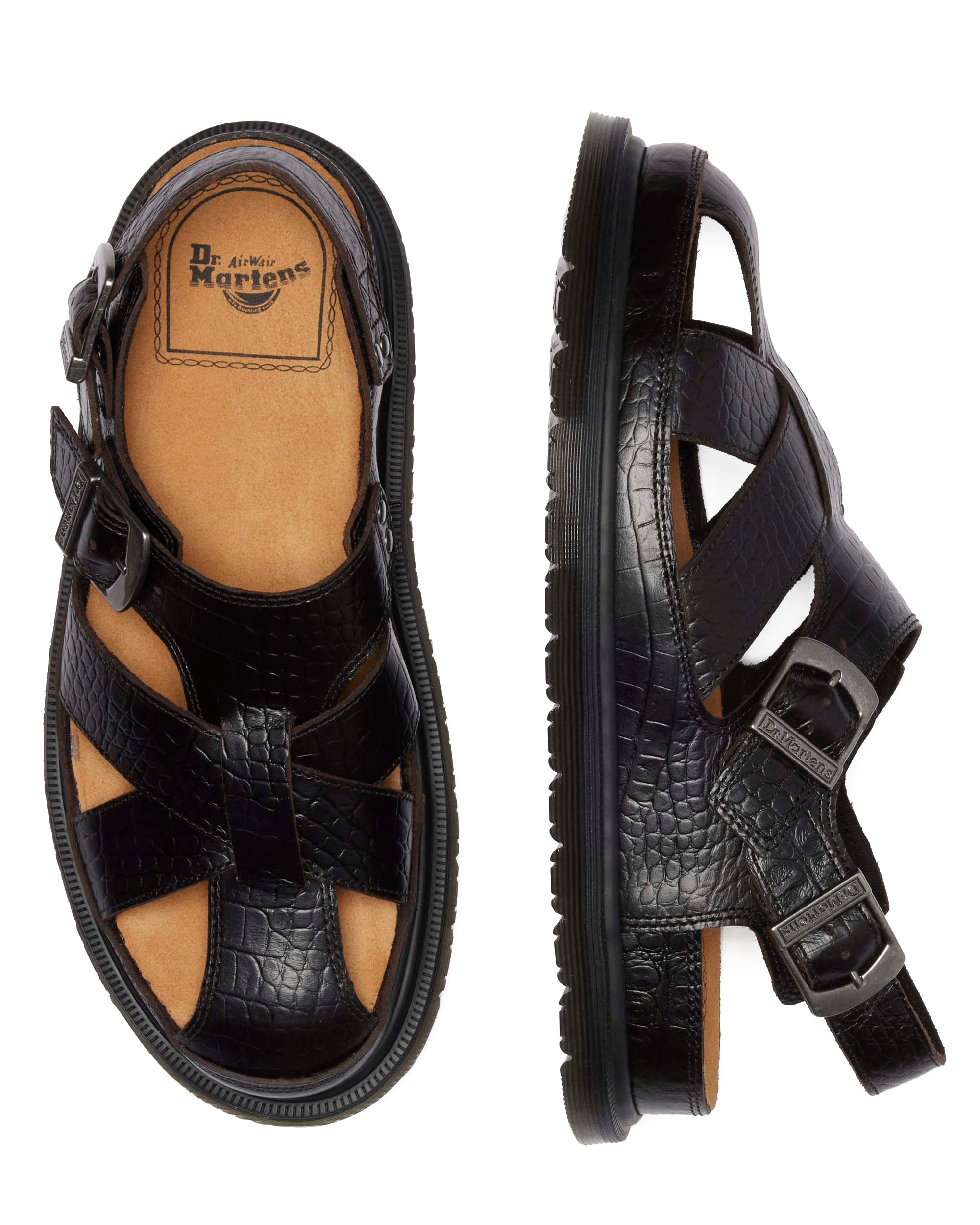 Fisherman Crocodile Analine Leather Sandals