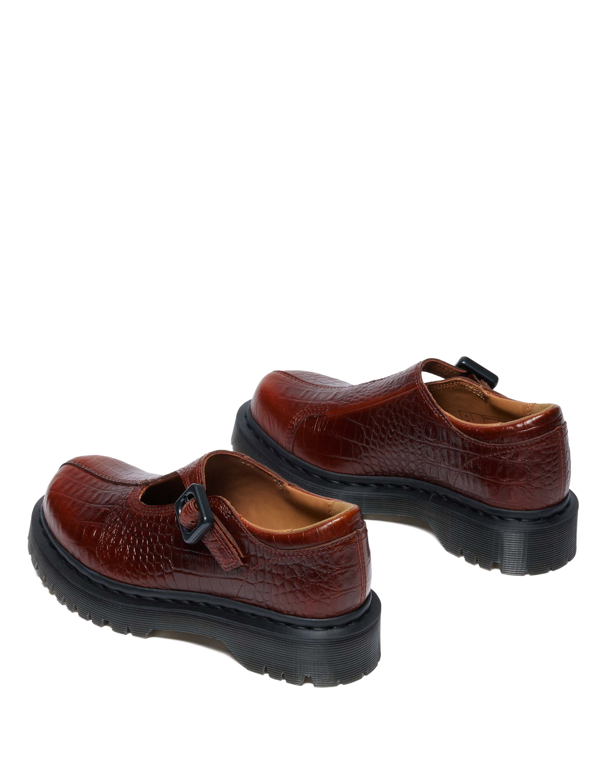 Rejena Mary Jane Croc Emboss Leather Shoes