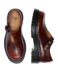 Rejena Mary Jane Croc Emboss Leather Shoes