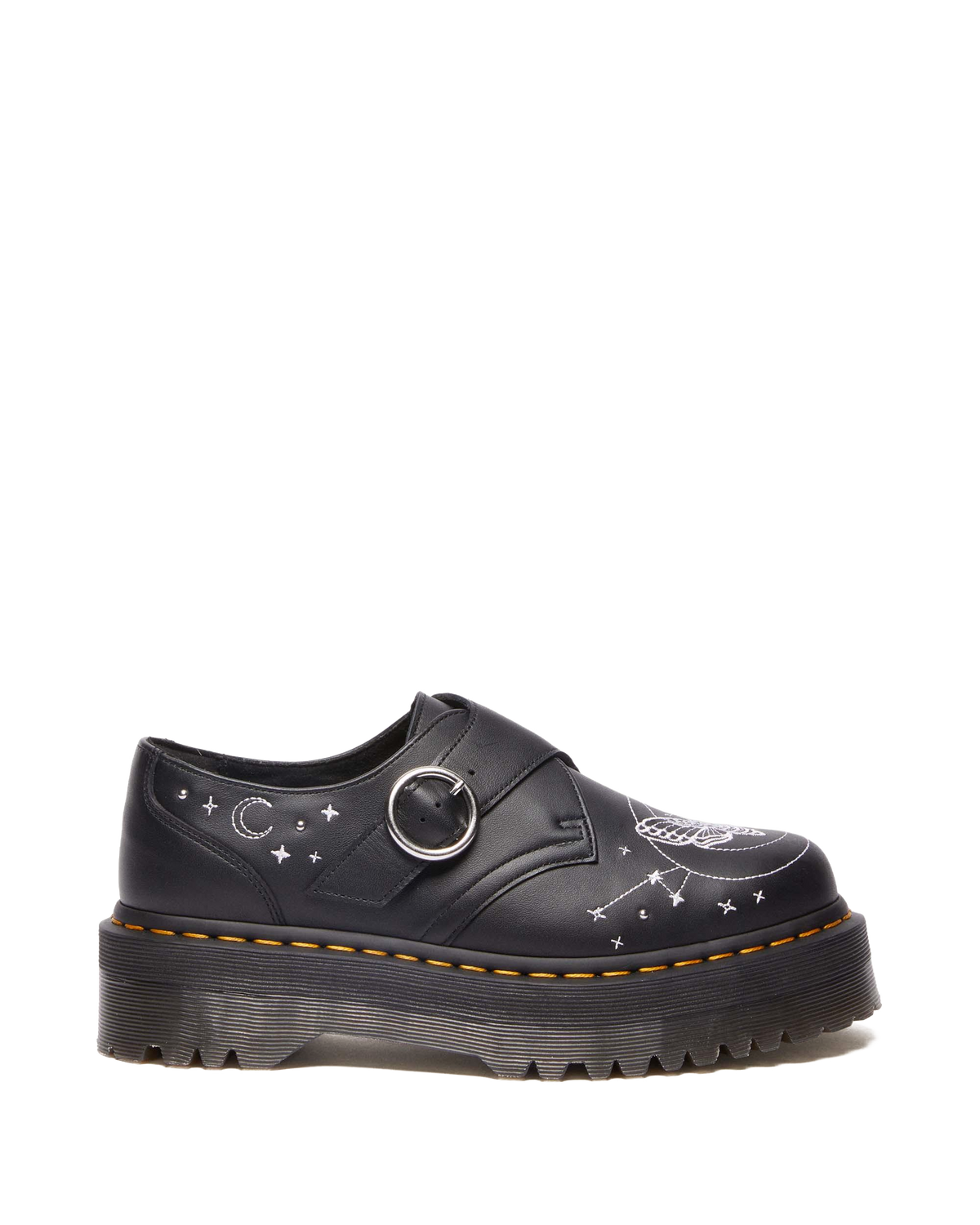 Monk Celestial Moth Leather Platform Shoes