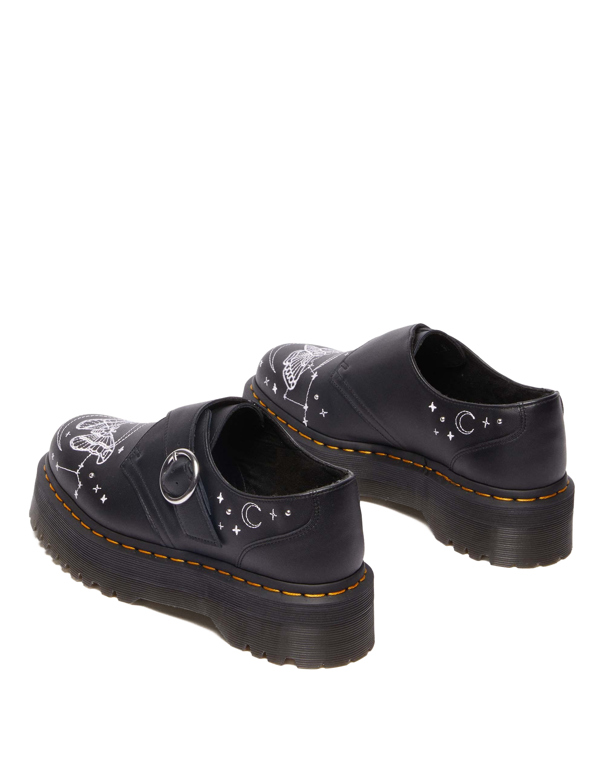 Monk Celestial Moth Leather Platform Shoes