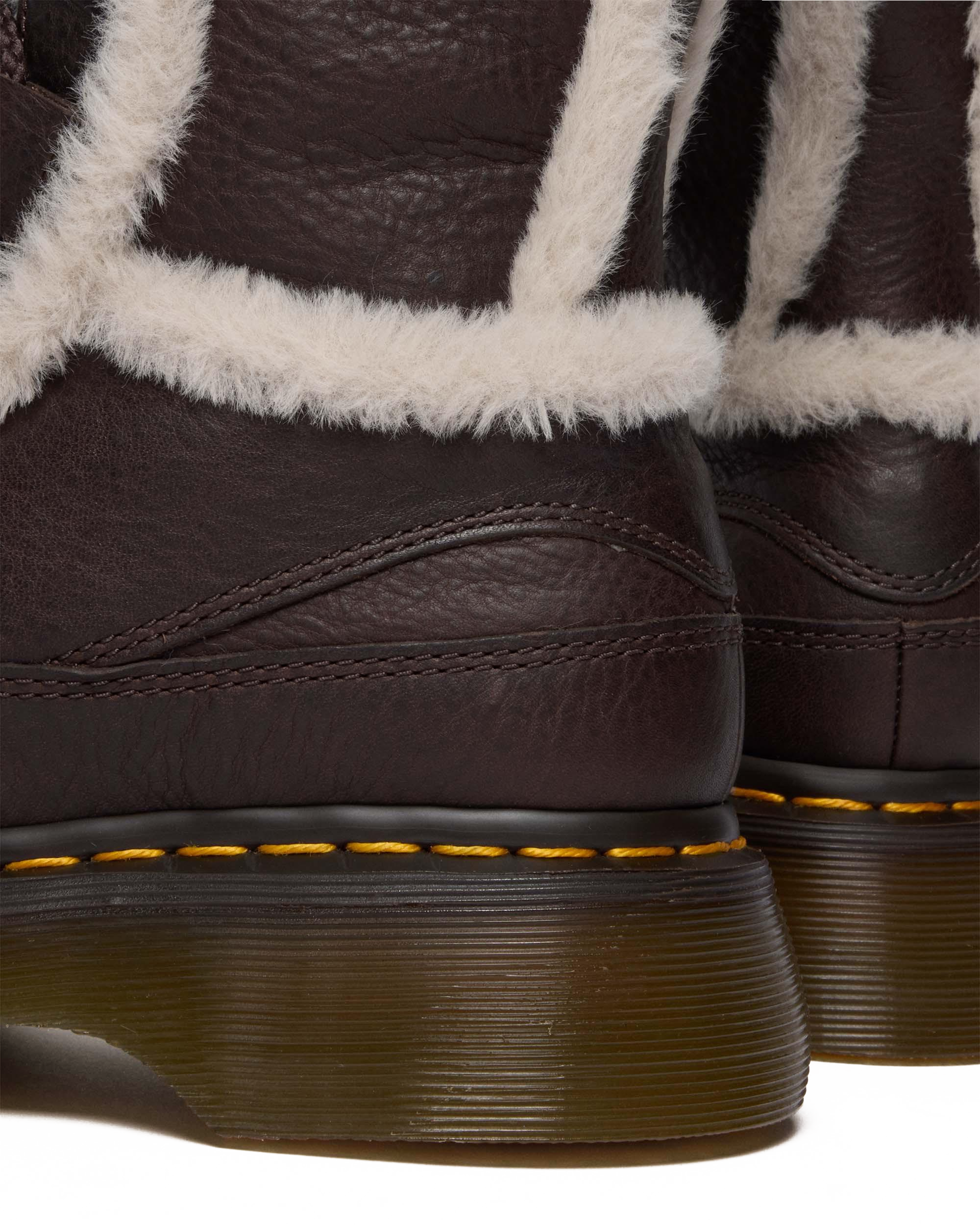 Buzz Lace Up Faux Fur Lined Grizzly Leather Boots