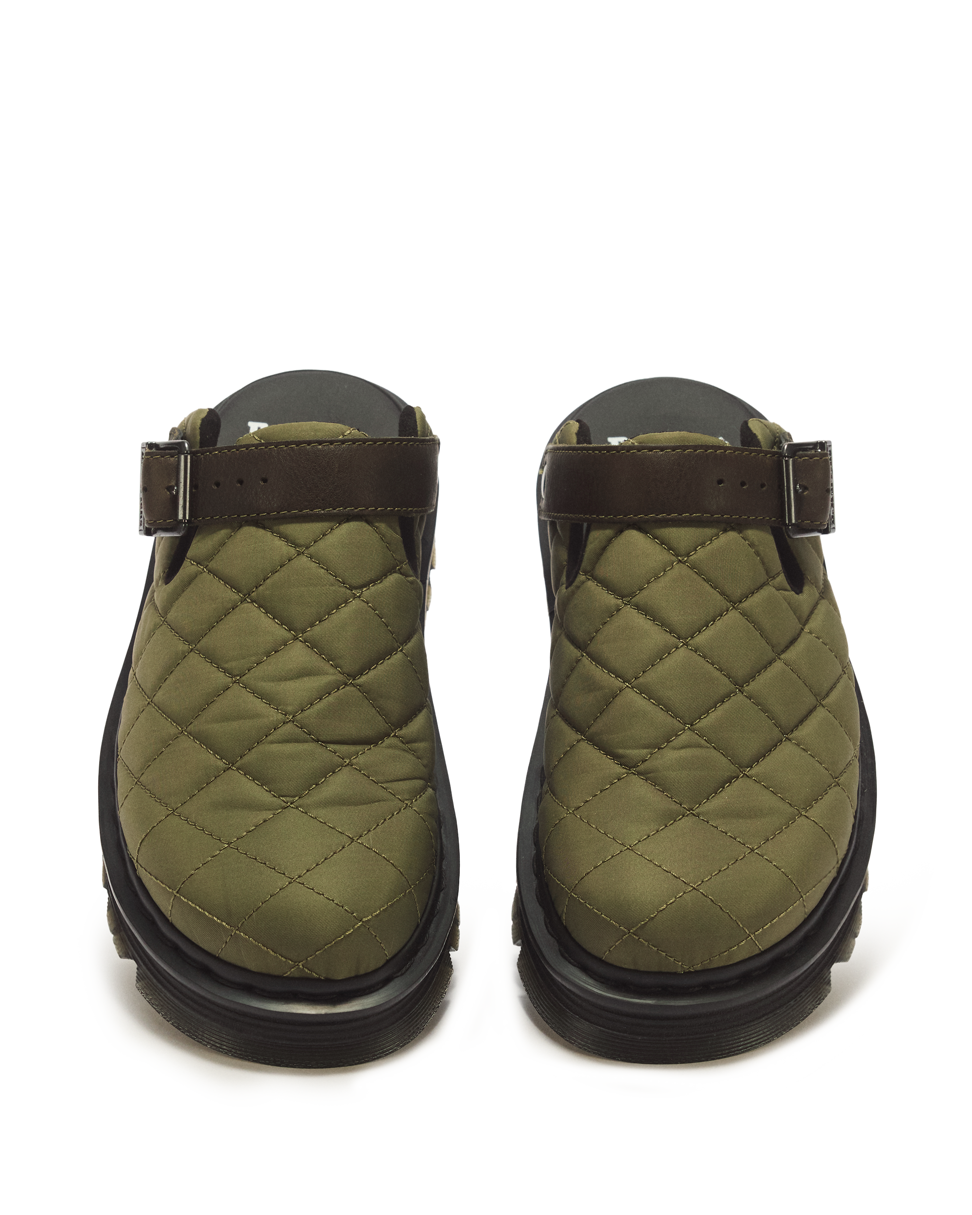 Zebzag Quilted Canvas Platform Mules