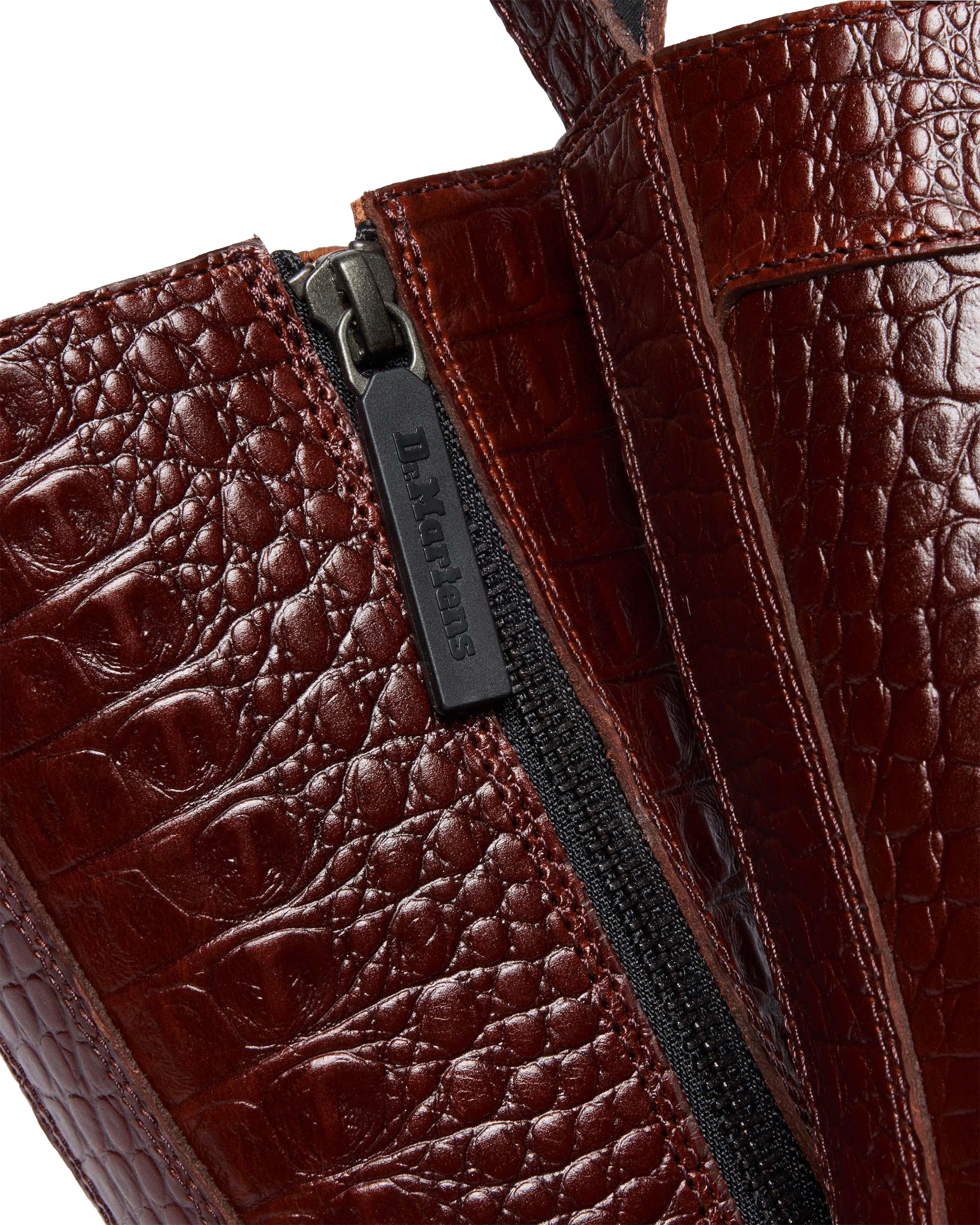 REJENA  CROC EMBOSS  LEATHER BOOTS