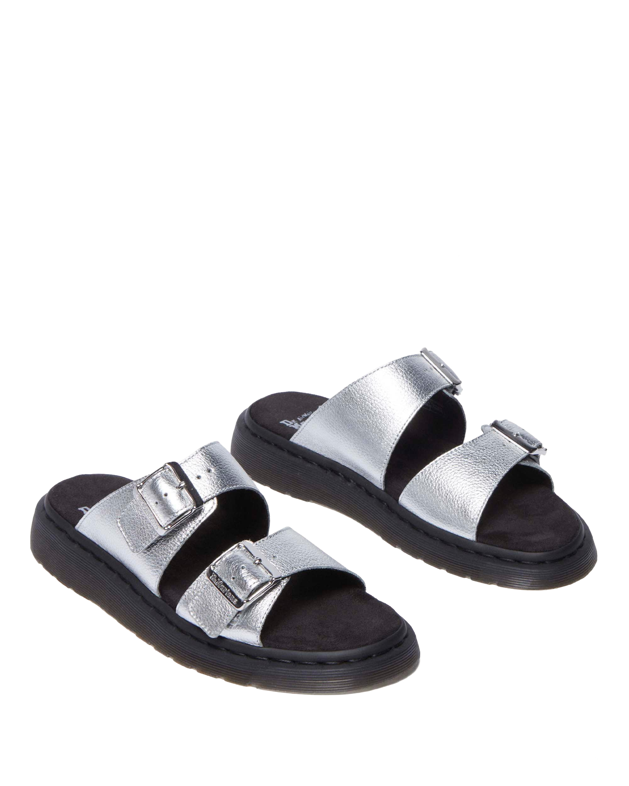 Josef metallic leather slide sandals