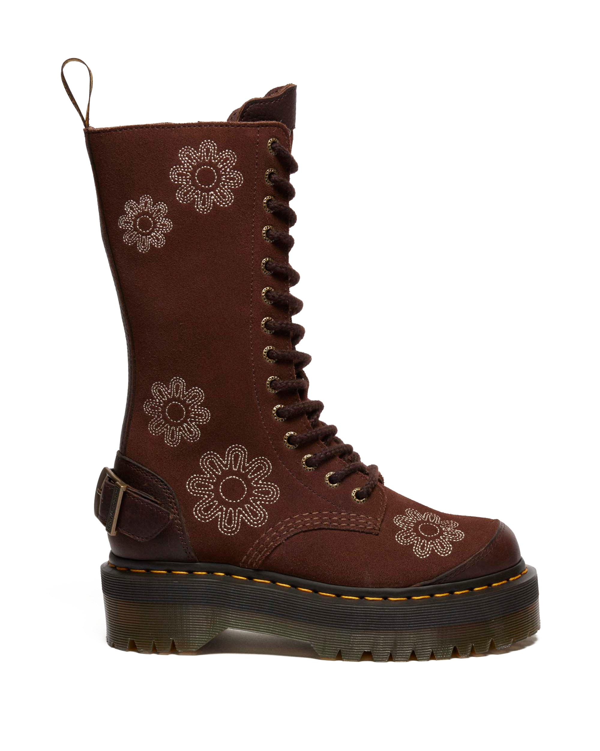 1B99 Dunnet Flower suede platform boots