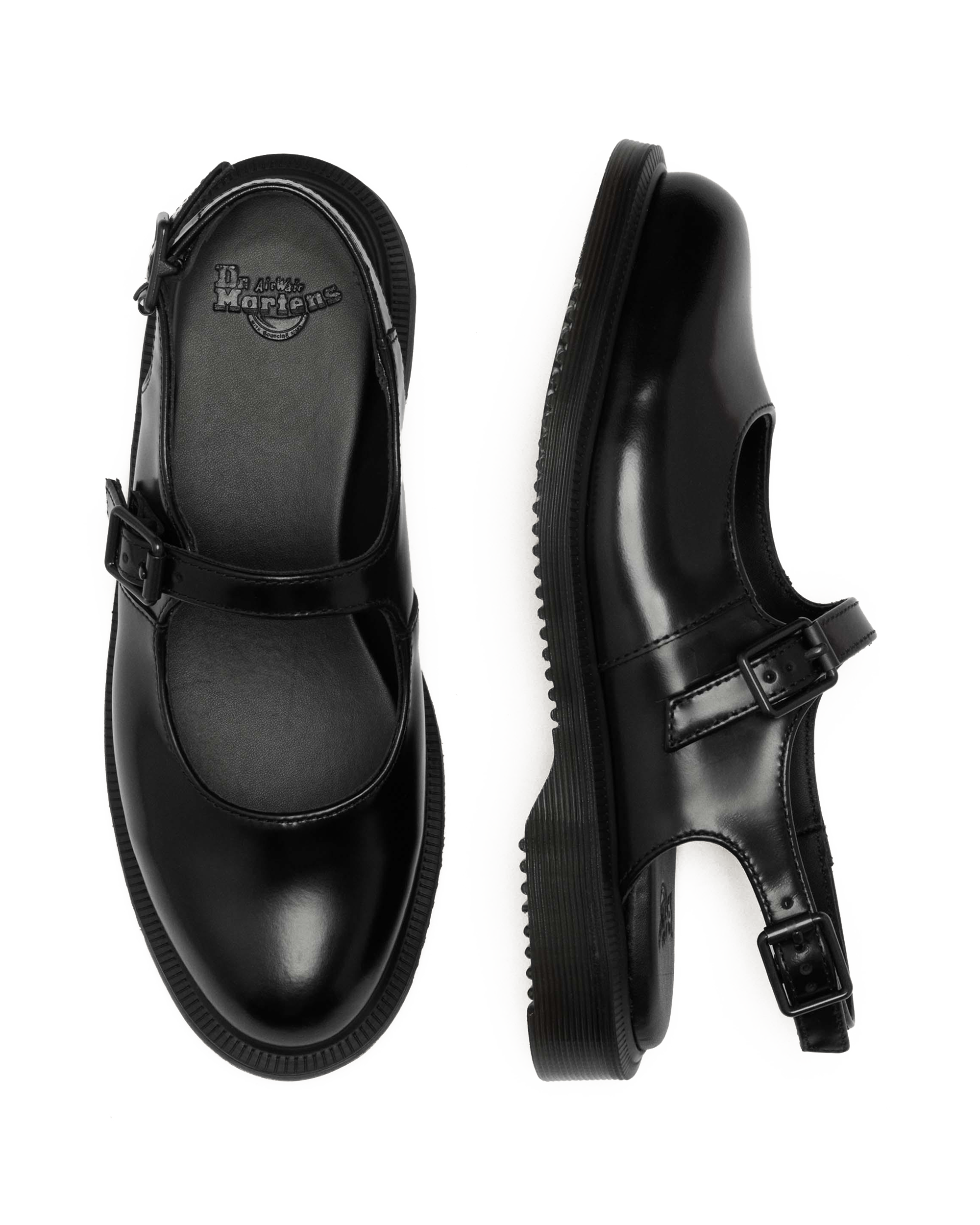 Madaline Mary Jane Smooth Leather Sling Back Shoes