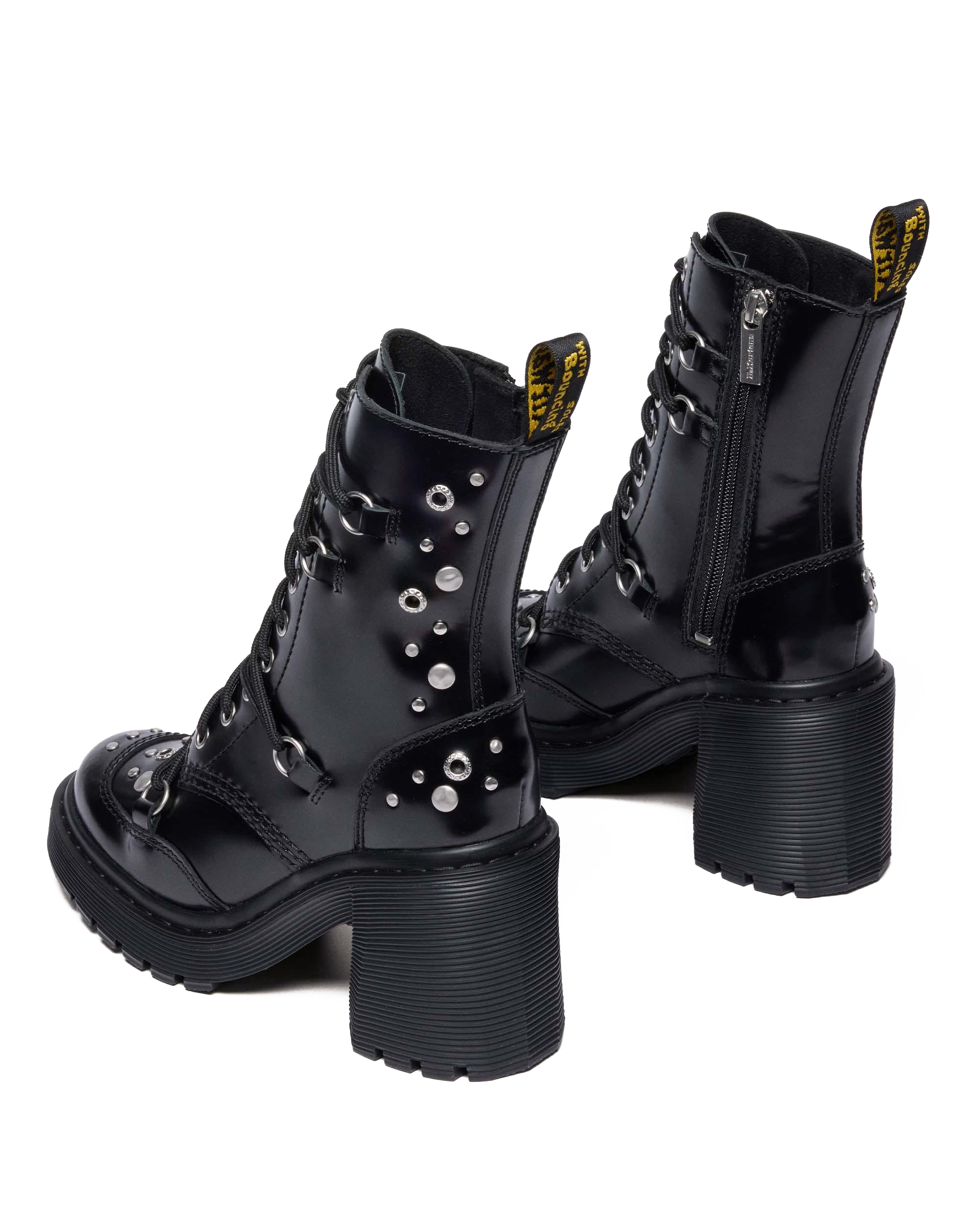 CHESNEY STUDDED BUTTERO LEATHER FLARE HEEL BOOTS