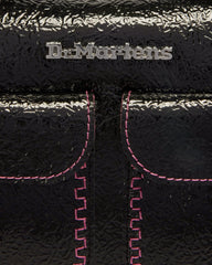Top Handle Distressed Patent Leather Bag