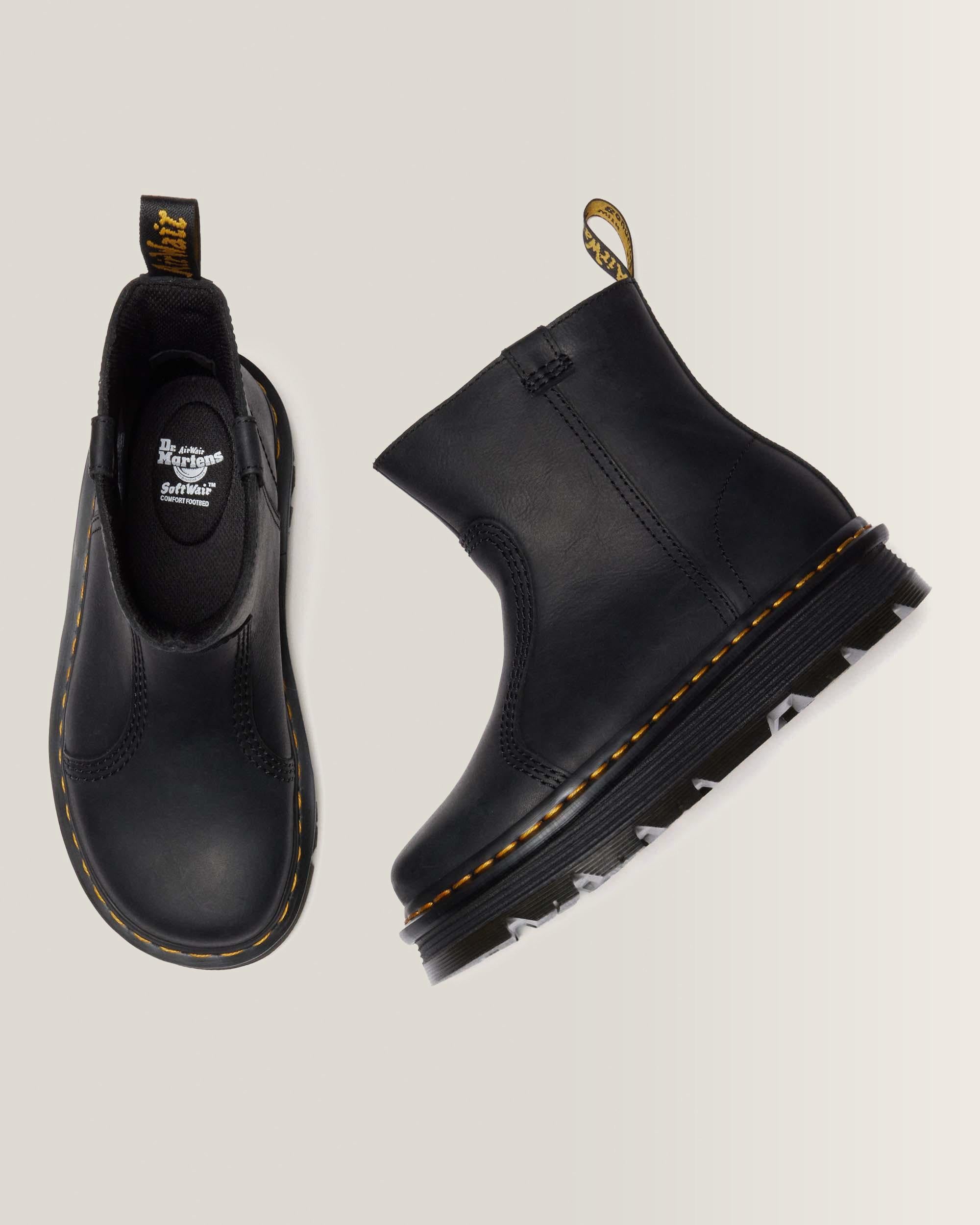 Zebzag Rigger Slip On Leather Boots
