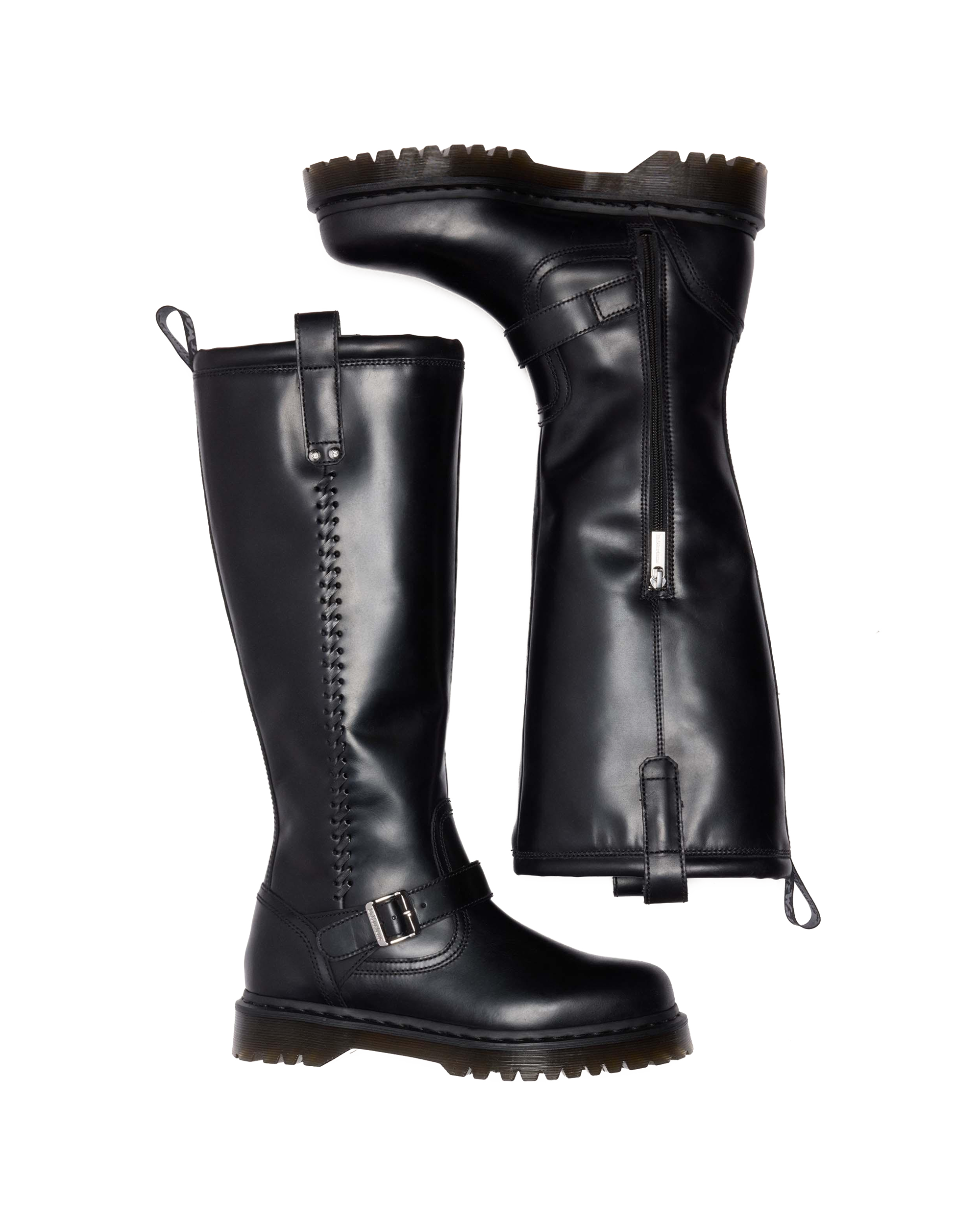 Anistone Knee High Orleans Leather Biker Boots