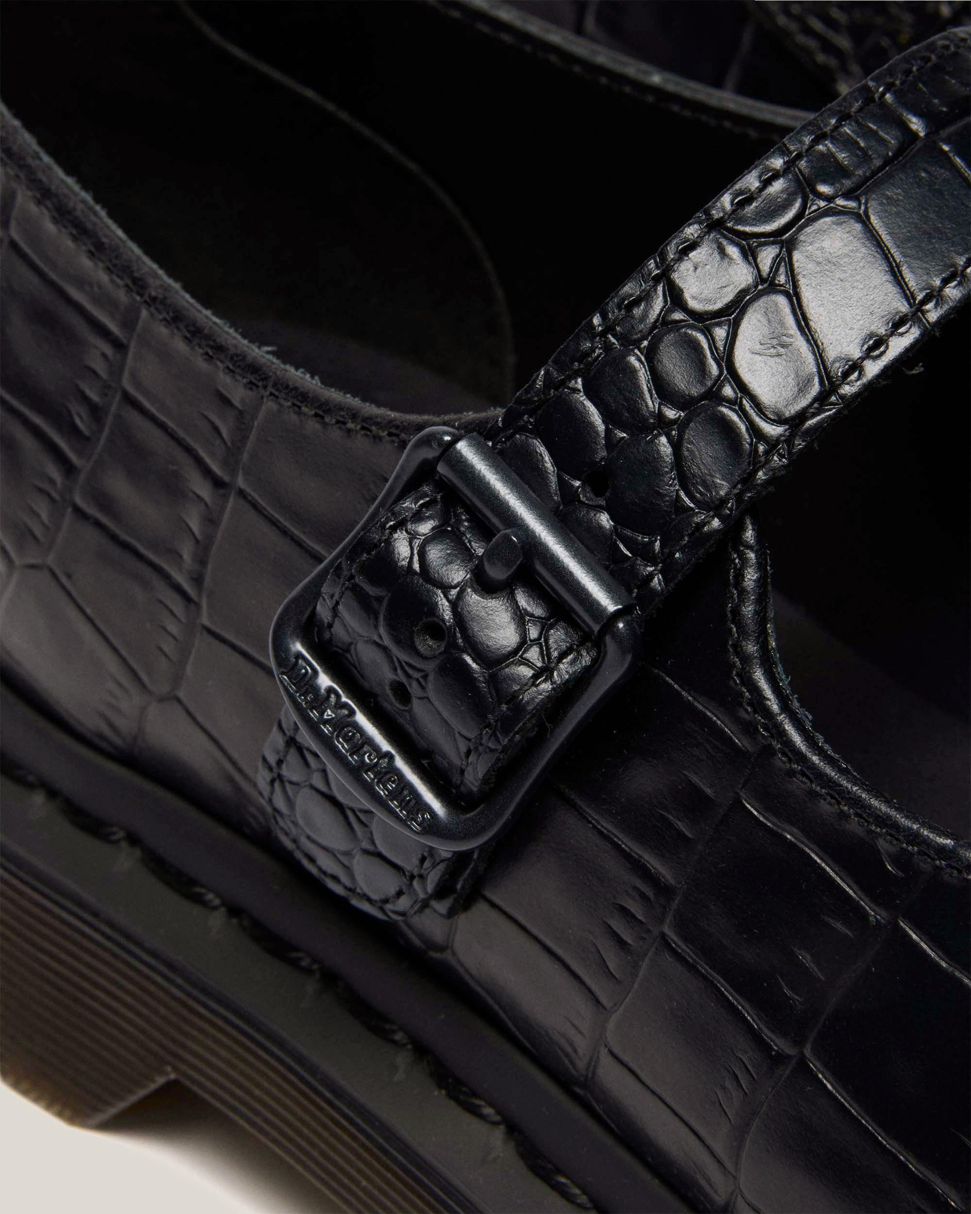 Elphie Mary Jane Emboss Leather Shoes