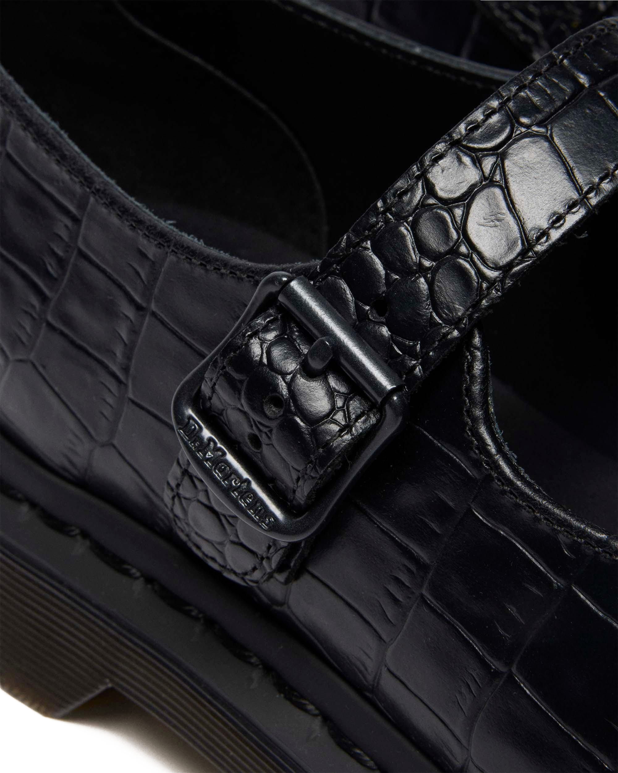 Elphie Mary Jane Emboss Leather Shoes