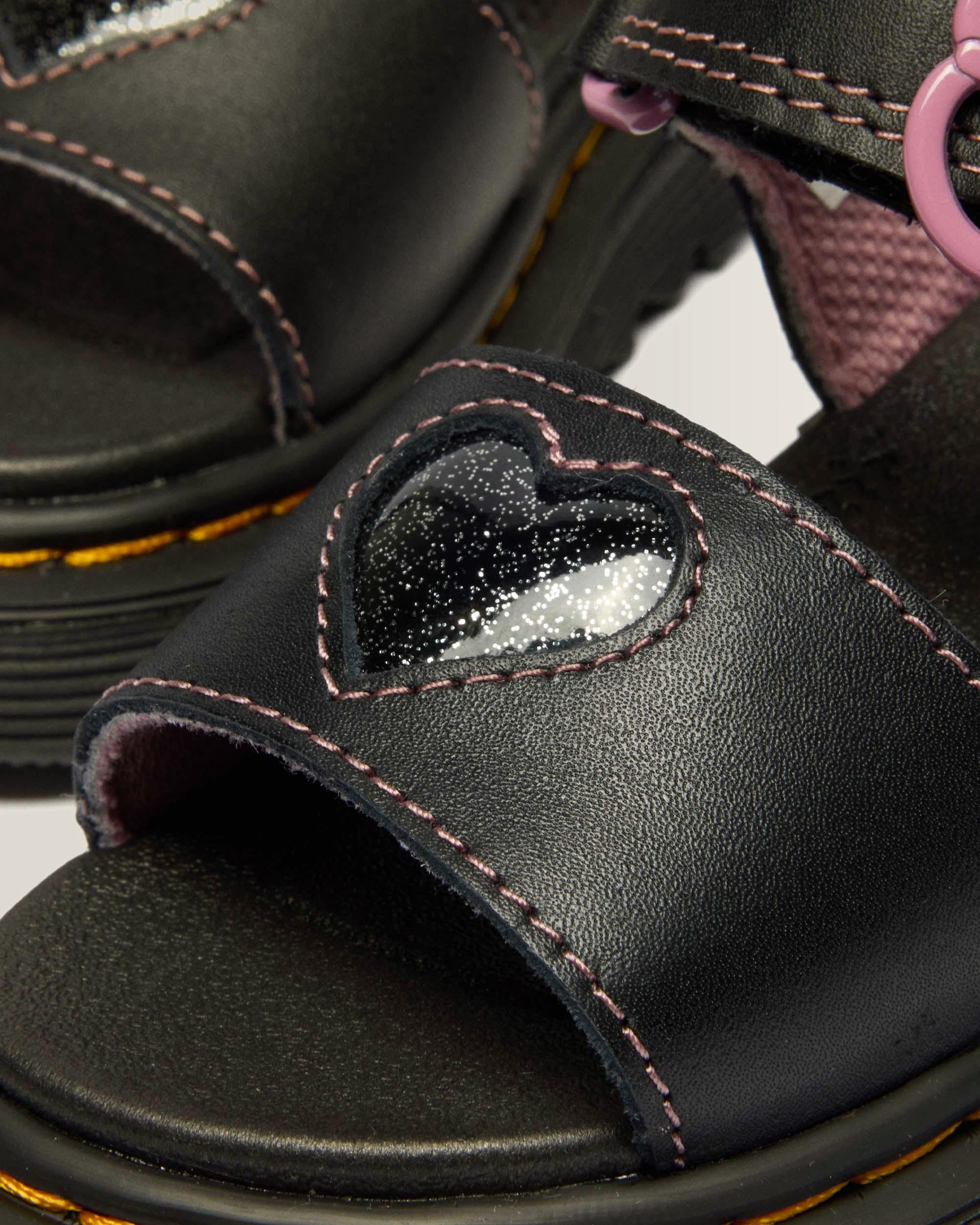 Toddler Marlowe II Glitter Heart Leather Strap Shoes