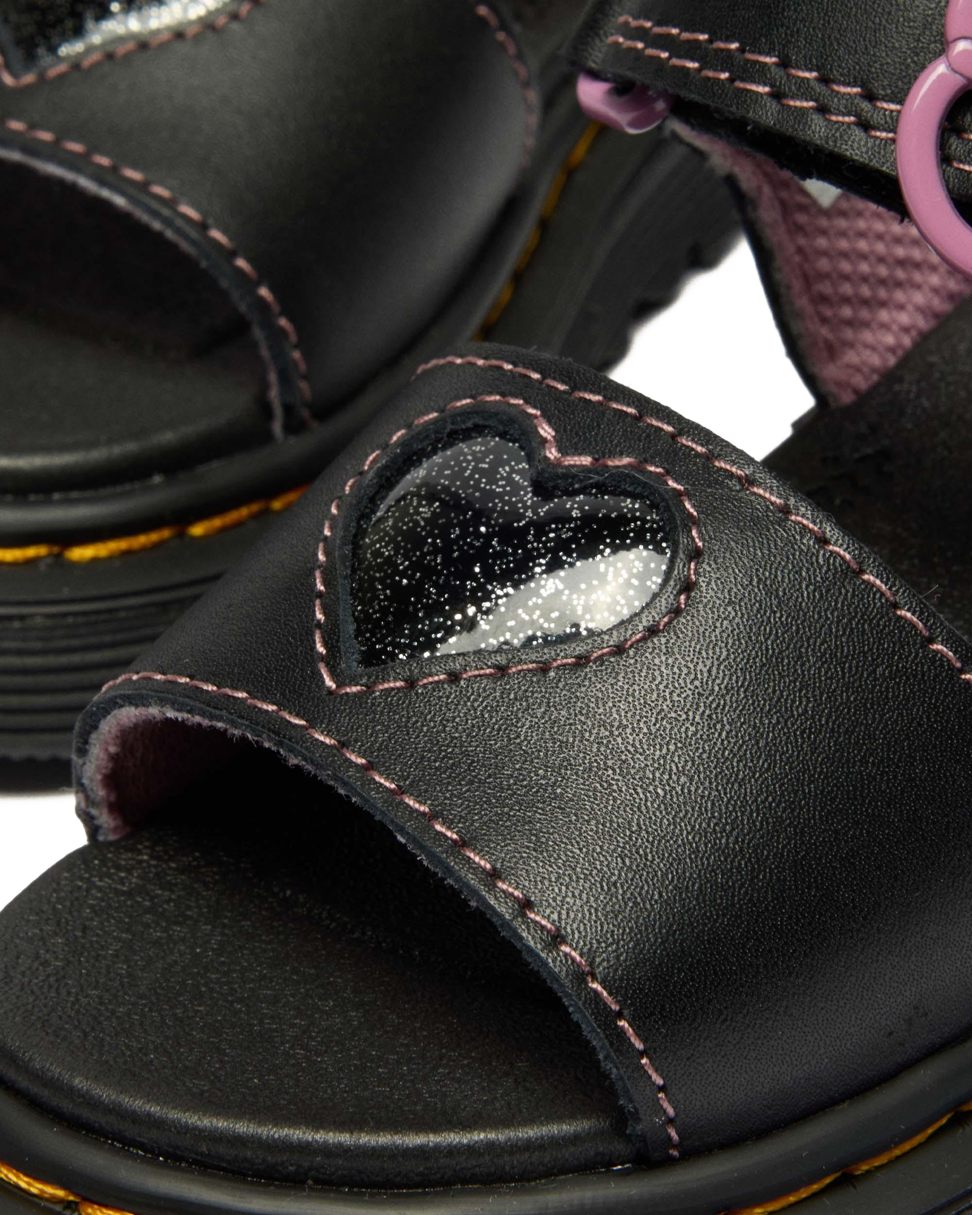 Toddler Marlowe II Glitter Heart Leather Strap Shoes