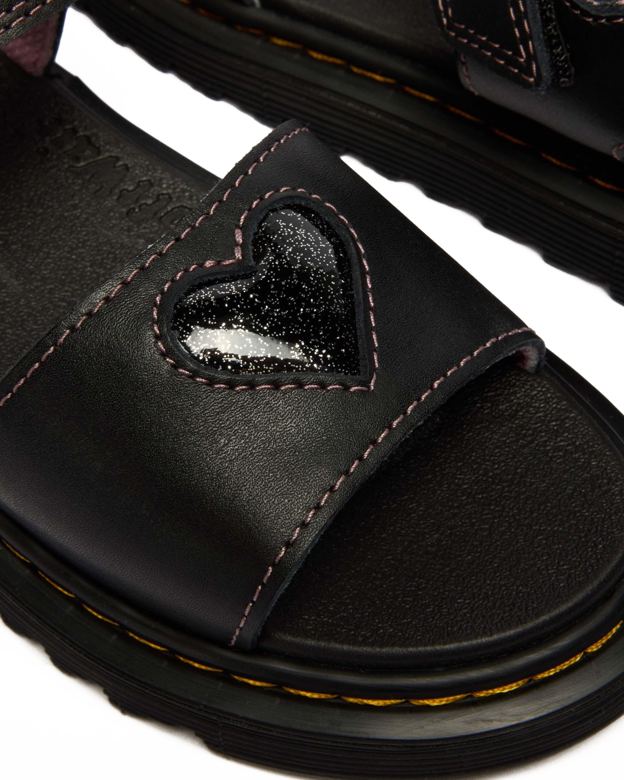 Junior Marlowe II Glitter Heart Leather Strap Shoes