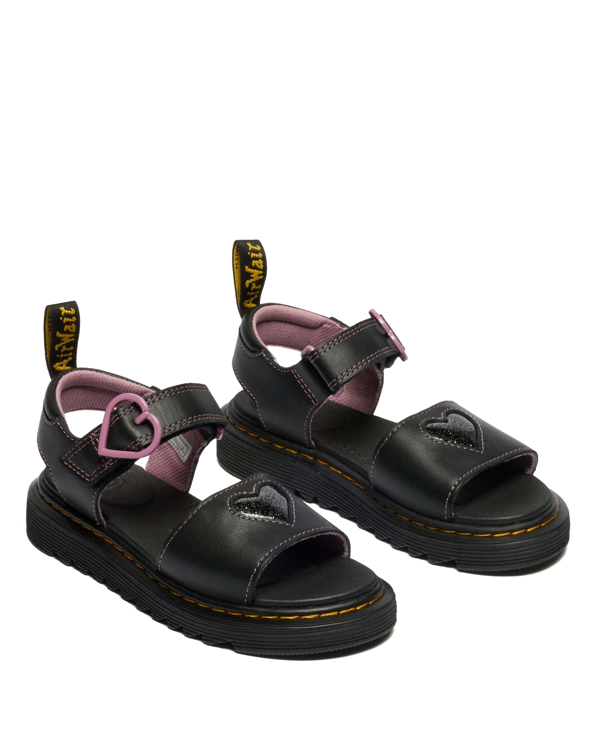 Junior Marlowe II Glitter Heart Leather Strap Shoes