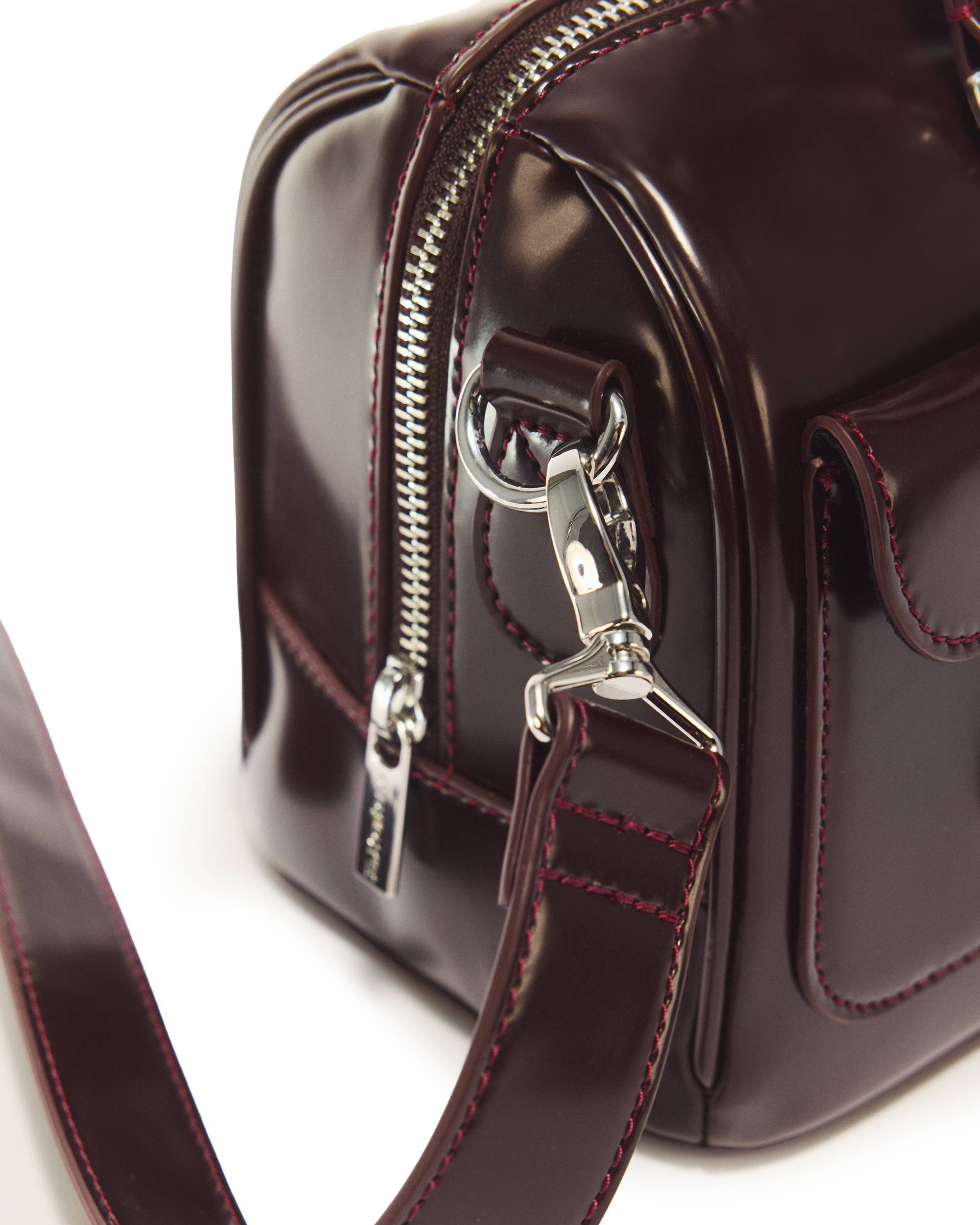 Top Handle Rub Off Leather Bag