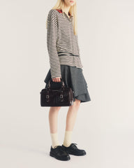 Top Handle Rub Off Leather Bag